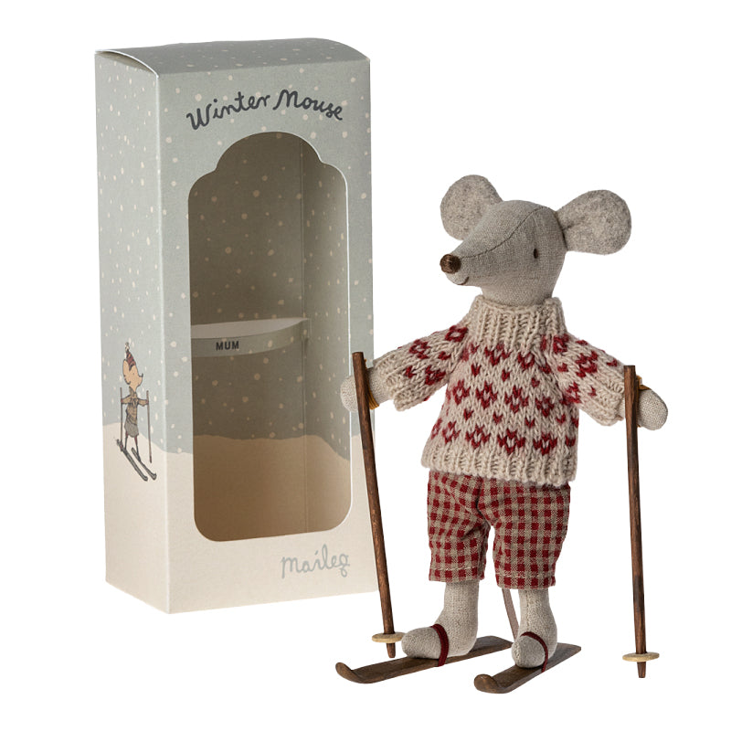 Maileg - Moeder Muis met ski set - winter collectie