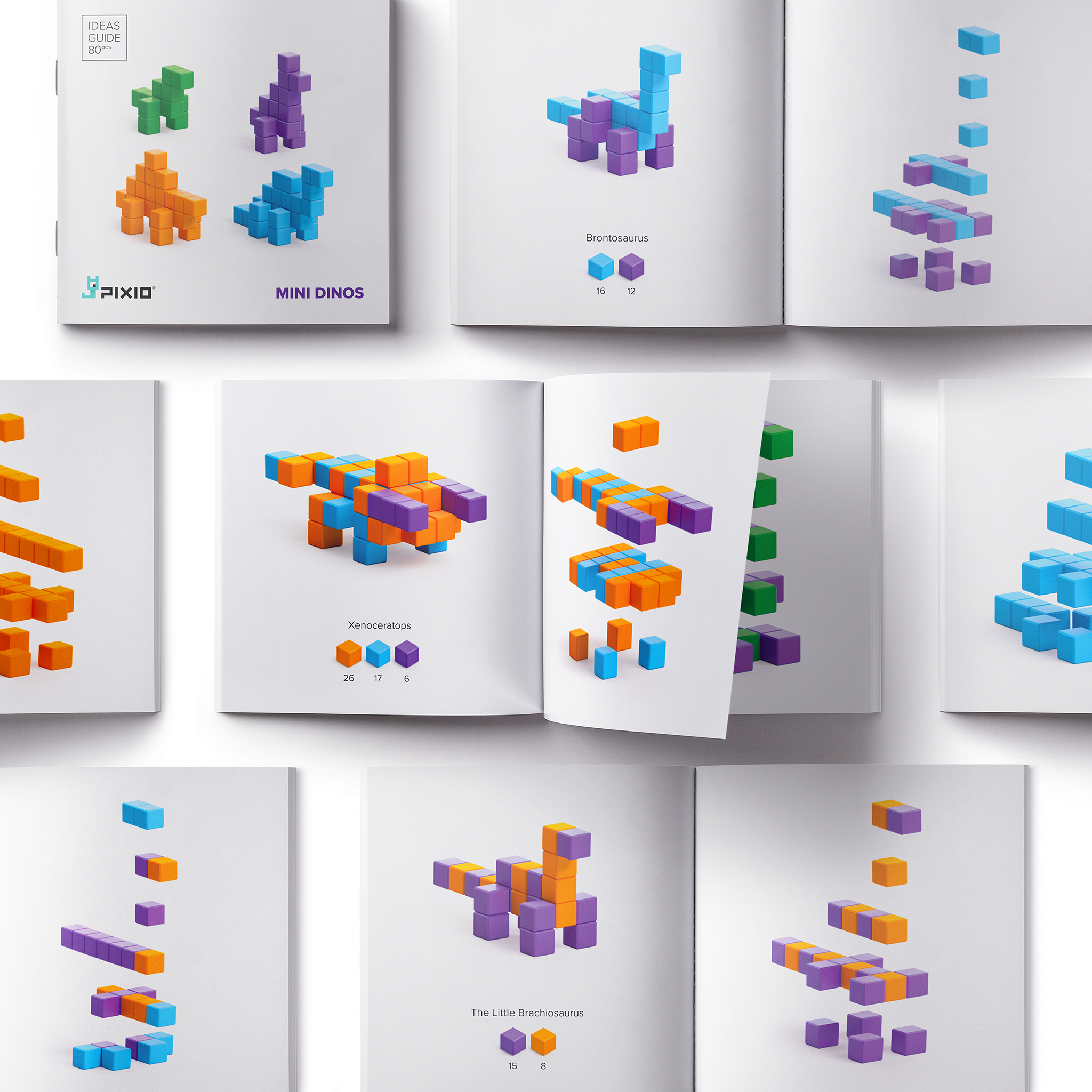 Pixio - Story serie Mini Dinos - 80 magneetblokjes