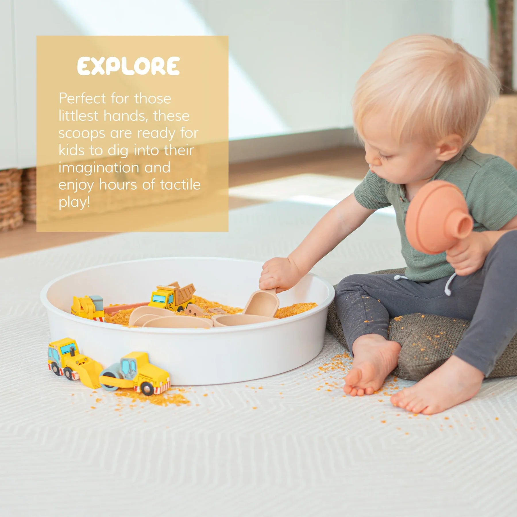 Inspire My Play Play Tray - 4 Mini schepjes Naturel