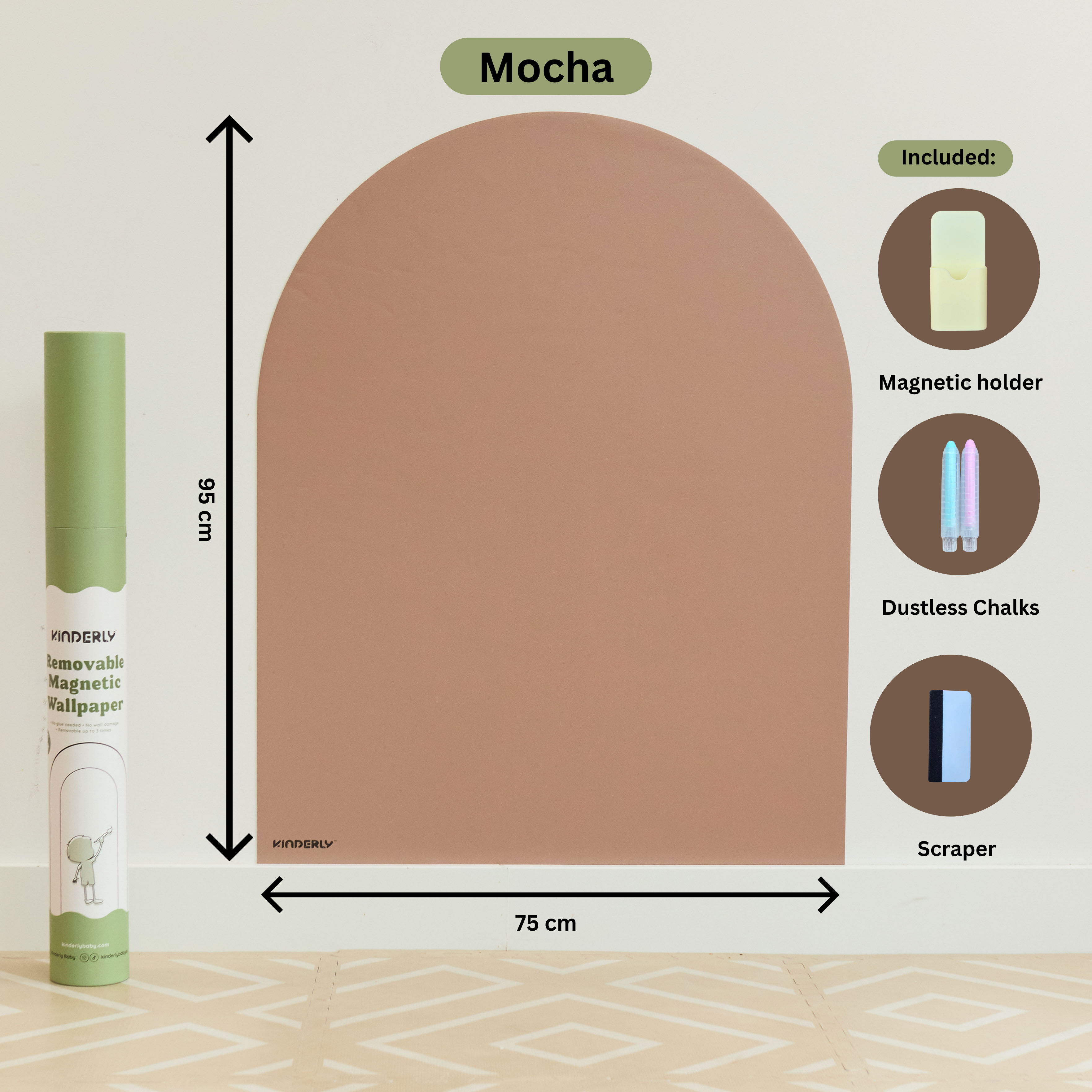 Kinderly Verwijderbaar Magnetisch Behang Mocha
