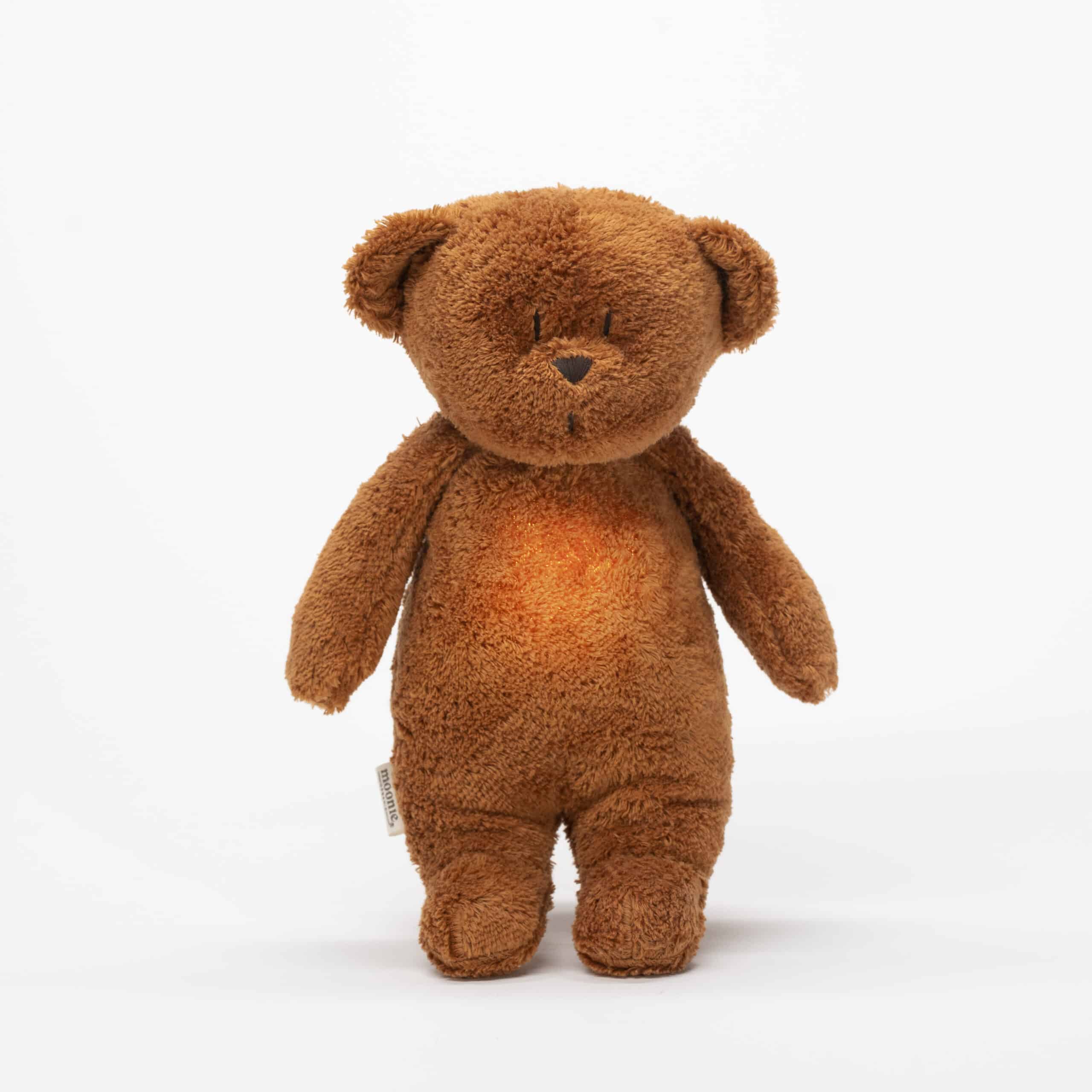Moonie - Slaapknuffel The Humming Bear 2.0 - Caramel Natur White Noise