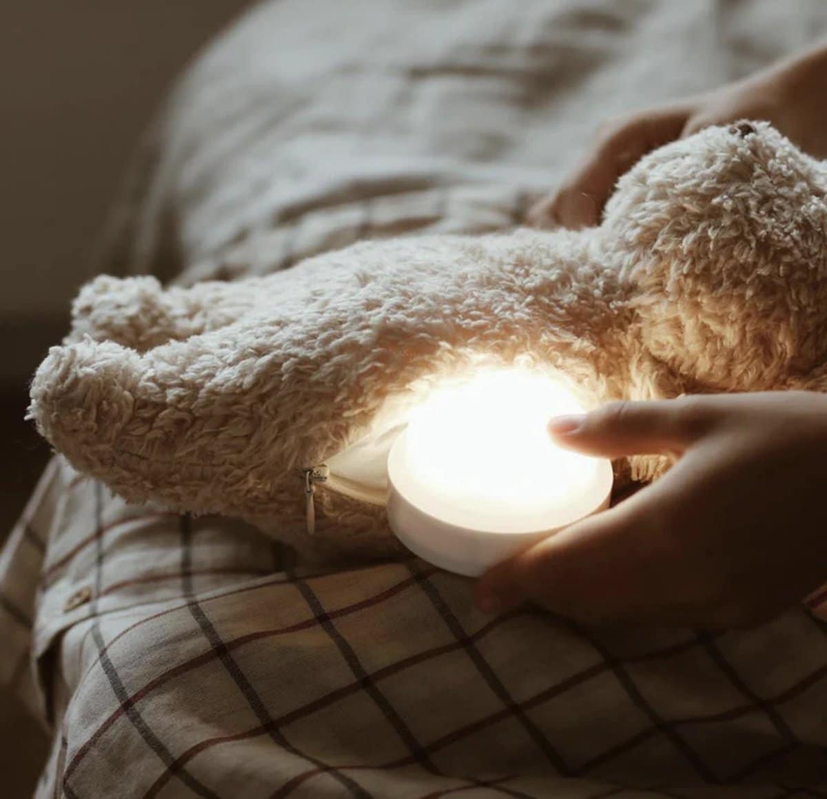 Moonie - Slaapknuffel The Humming Bear 2.0 - Caramel Natur White Noise