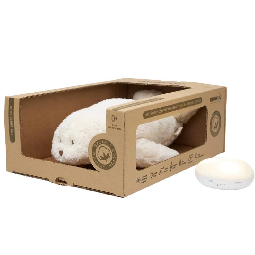 Moonie - Slaapknuffel The Humming Seal 2.0 - Polar White Noise