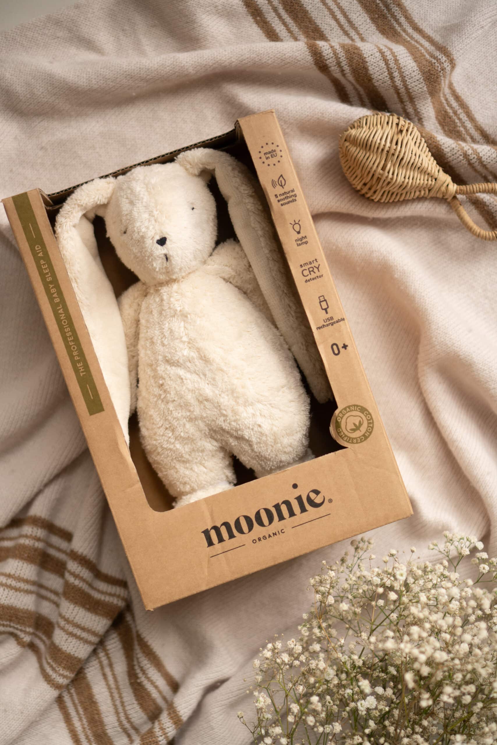 Moonie - Slaapknuffel The Humming Bunny 2.0 - Polar Natur White Noise