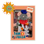 Het Muizenhuis - Knuffelmuis de kunstenaar - 12 cm