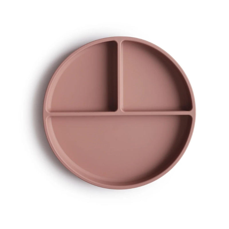 Mushie - Siliconen vakjesbord met zuignap - cloudy mauve