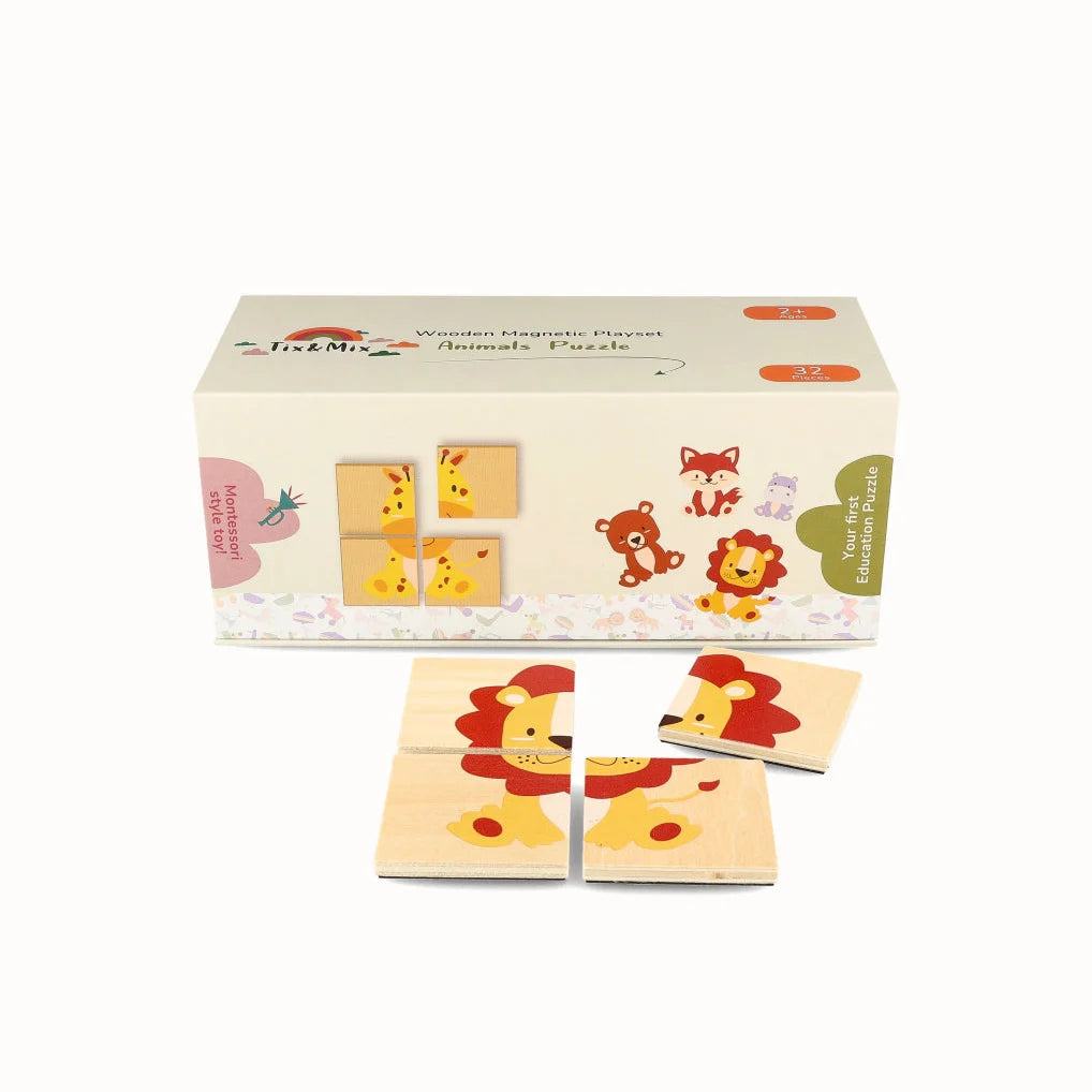 Tix&Mix - Magnetische Puzzelset Dieren, 32-delig