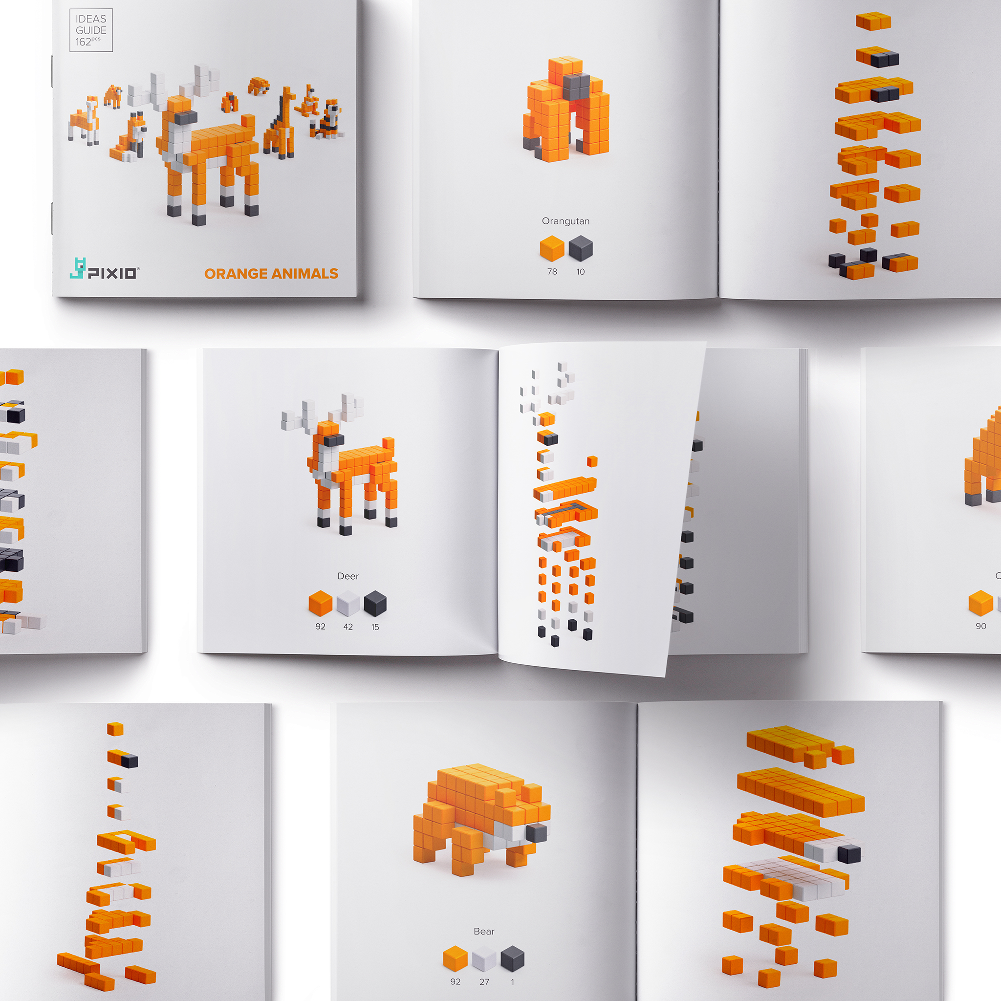 Pixio - Story Orange Animals - 162 magneetblokjes