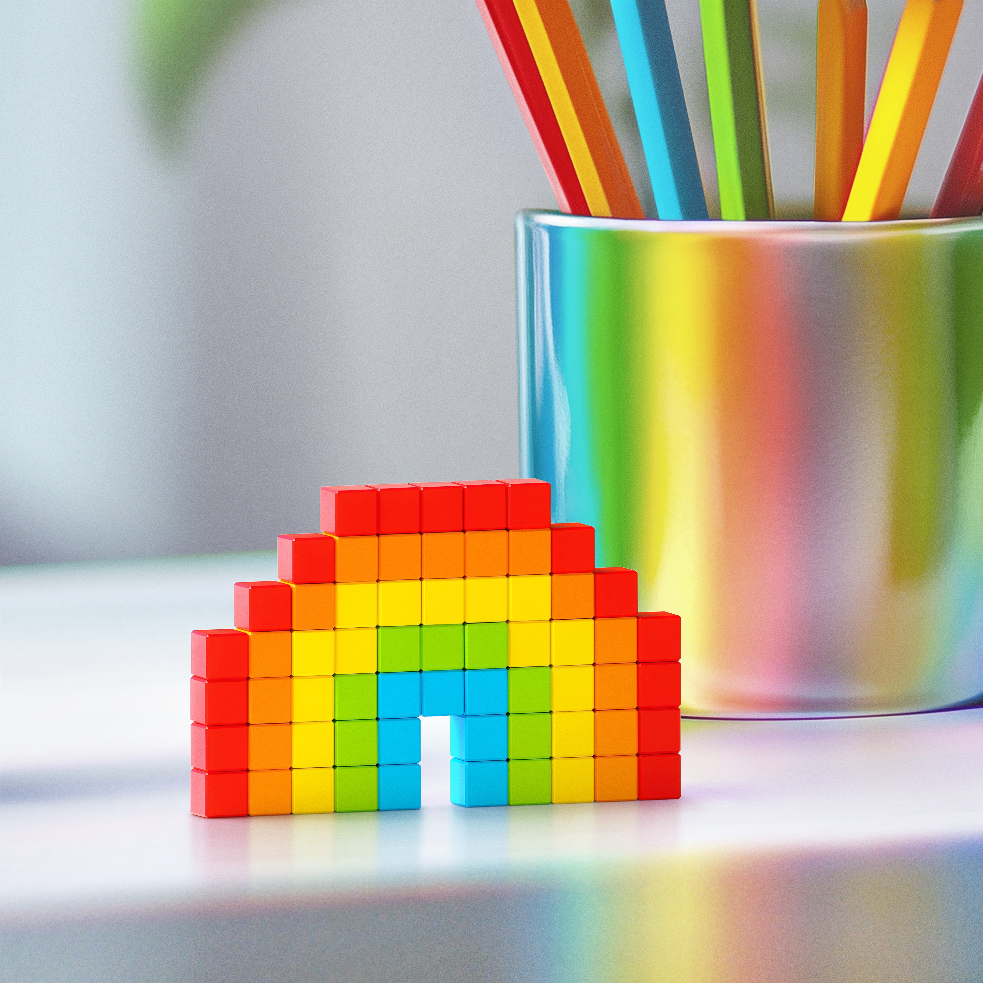 Pixio - Story serie Rainbow - 63 magneetblokjes