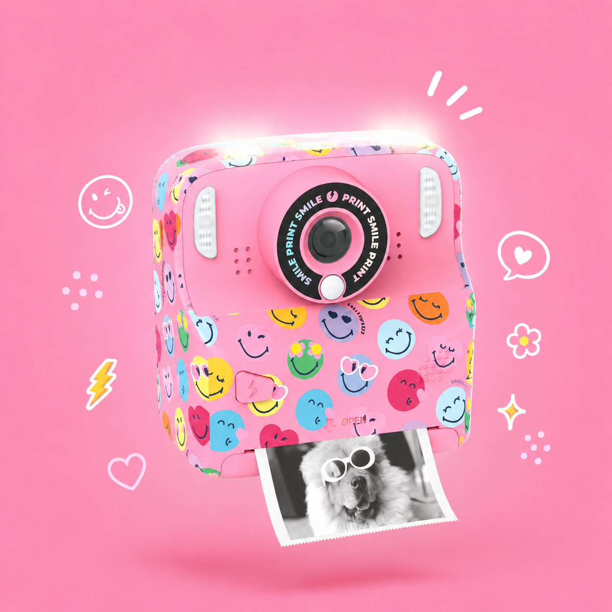 MOB x SmileyWorld - PixiPrint printcamera - Roze