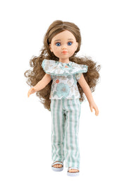 Paola Reina - Pop Amigas Carmen donkerbruine krullen (32 cm)