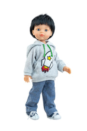 Paola Reina - Pop Amigas Vicente kort zwart haar (32 cm)