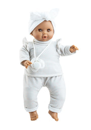 Paola Reina - Pop Sonia off-white met stippen met mechanisme (36 cm)