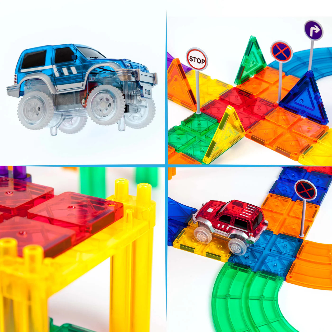 PicassoTiles - 50 stuks  Race Track Building Blocks Magnetisch constructiespeelgoed