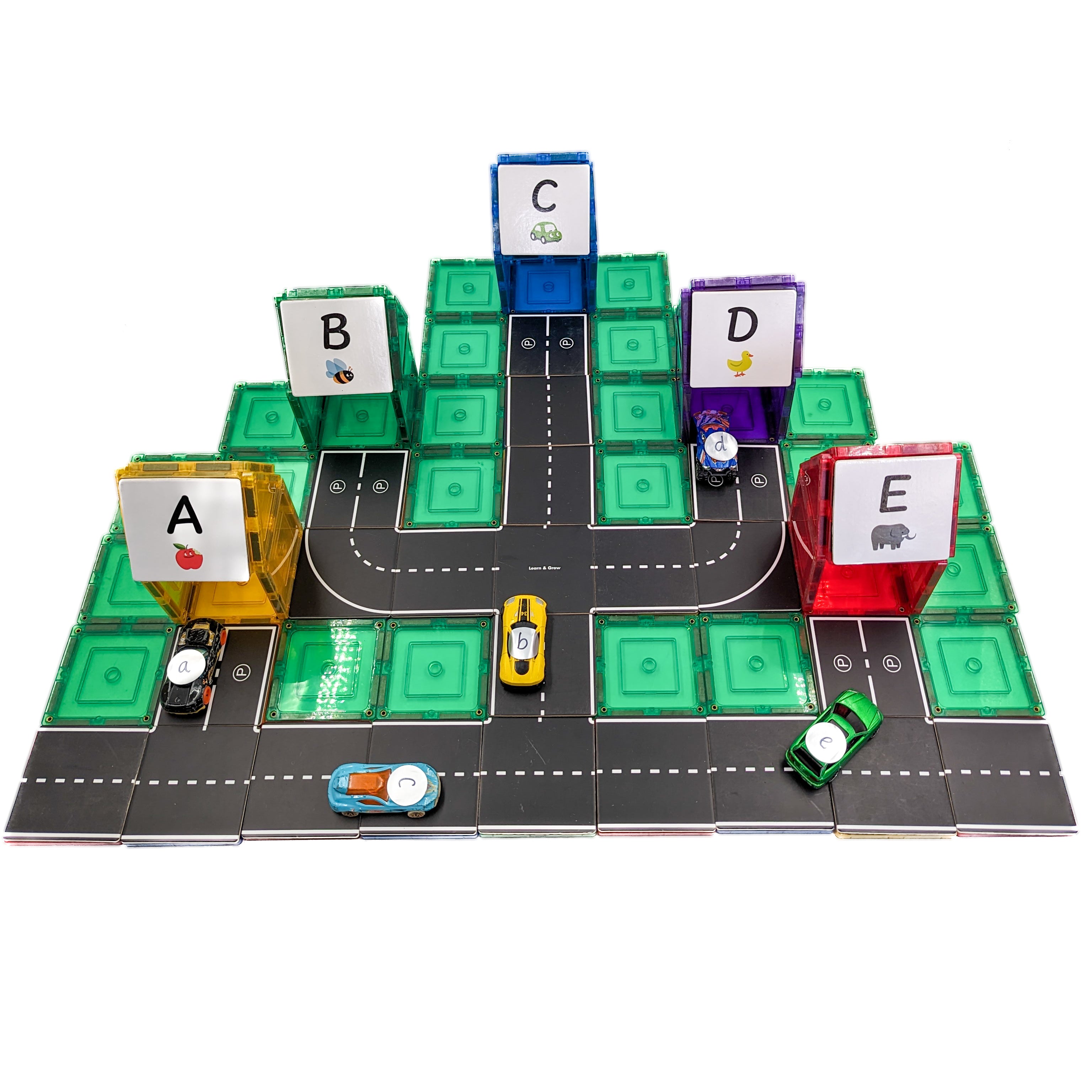 Learn And Grow - Magnetisch constructiespeelgoed Toppers Wegen - 40 stuks