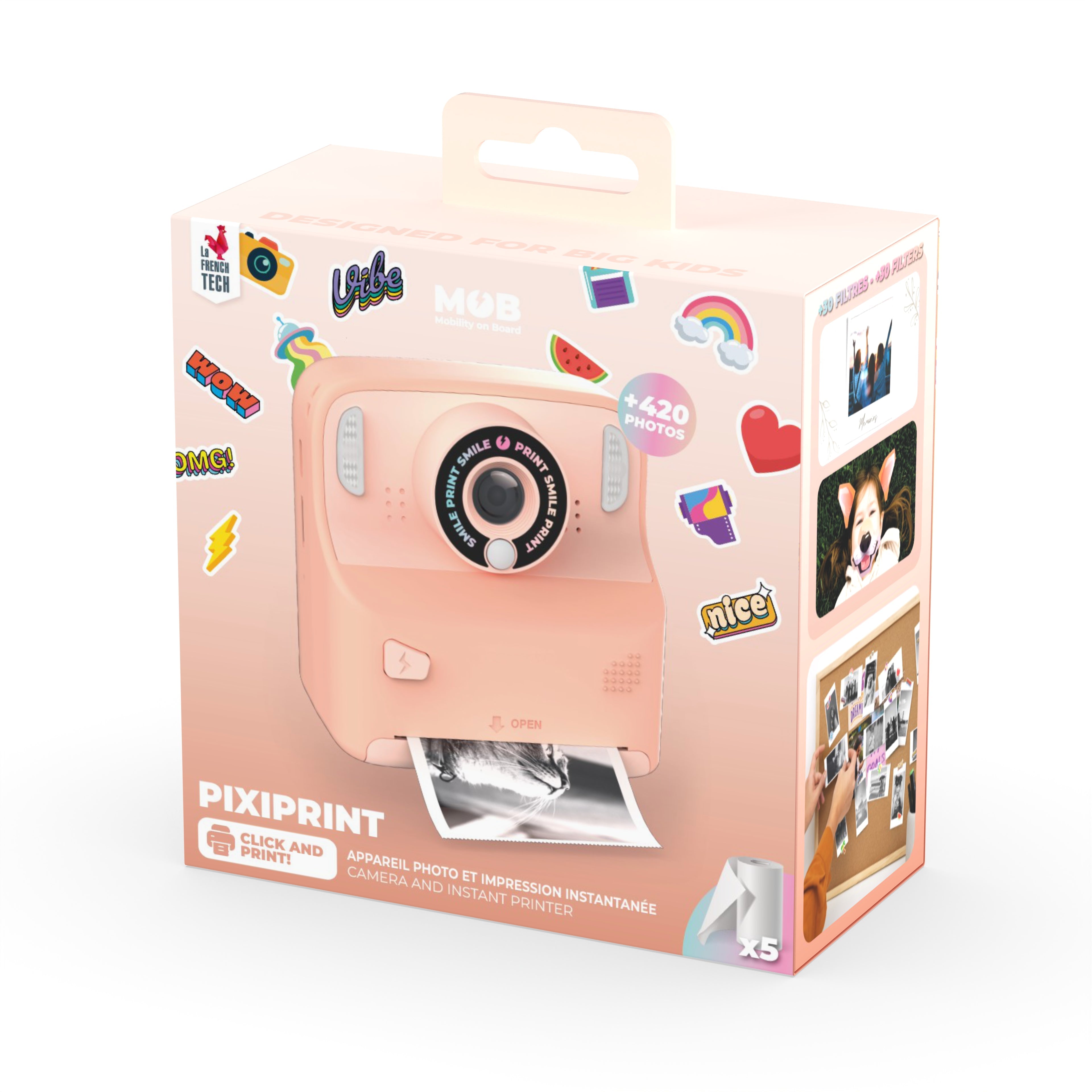 MOB - PixiPrint Click & Print camera - Roze