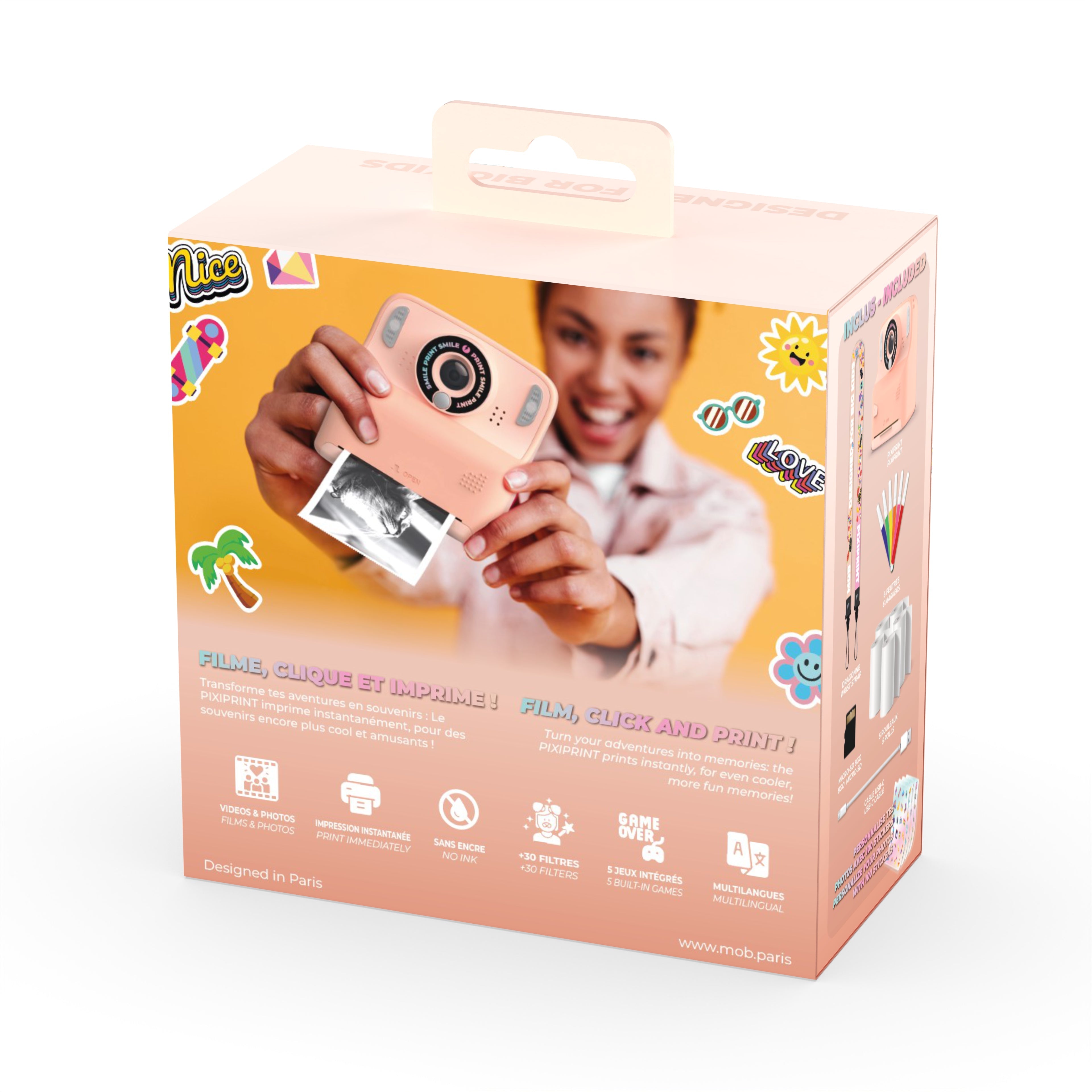 MOB - PixiPrint Click & Print camera - Roze