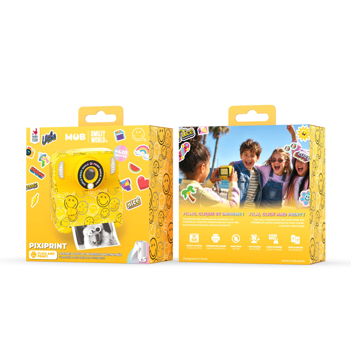 MOB x SmileyWorld - PixiPrint printcamera - Geel