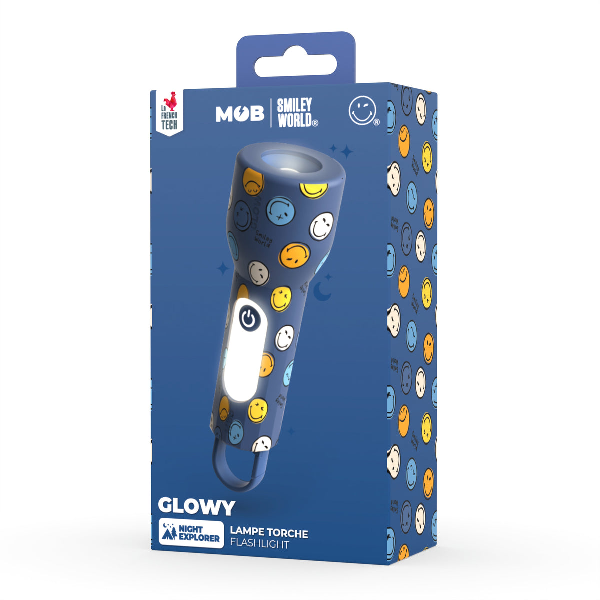 MOB x SmileyWorld - Glowy zaklamp nachtlampje - Blauw
