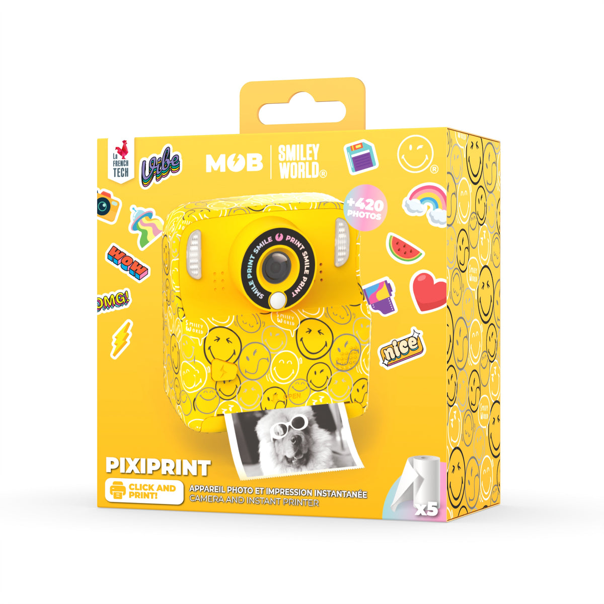 MOB x SmileyWorld - PixiPrint printcamera - Geel