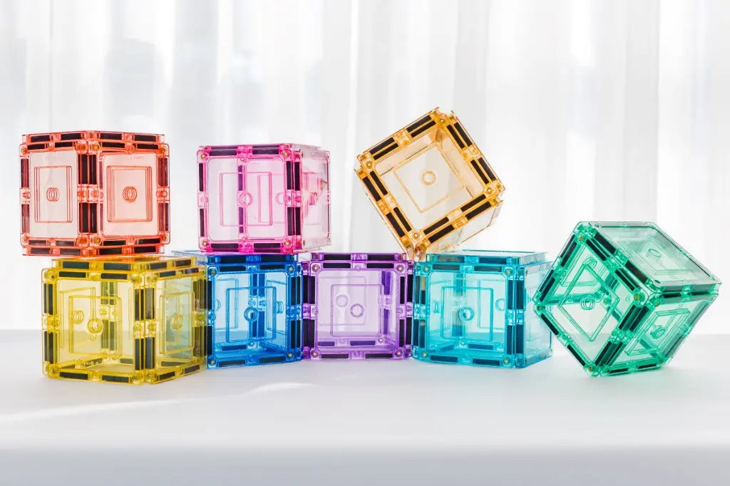 Learn And Grow - 112 stuks Pastel Builders - magnetisch constructiespeelgoed