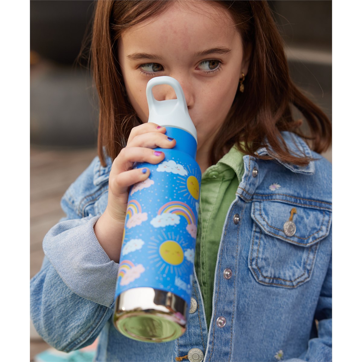 Klean Kanteen - Isolatiefles Kid Kanteen drinkfles met flipsportdop - Rainbows