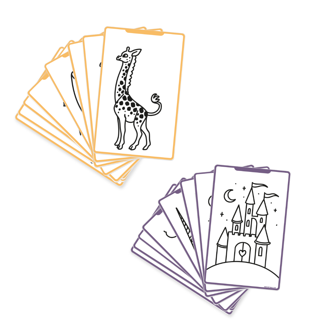 Kidywolf - Kidydraw-mini refill navulling - 60 kaarten One upon a Time & Animals