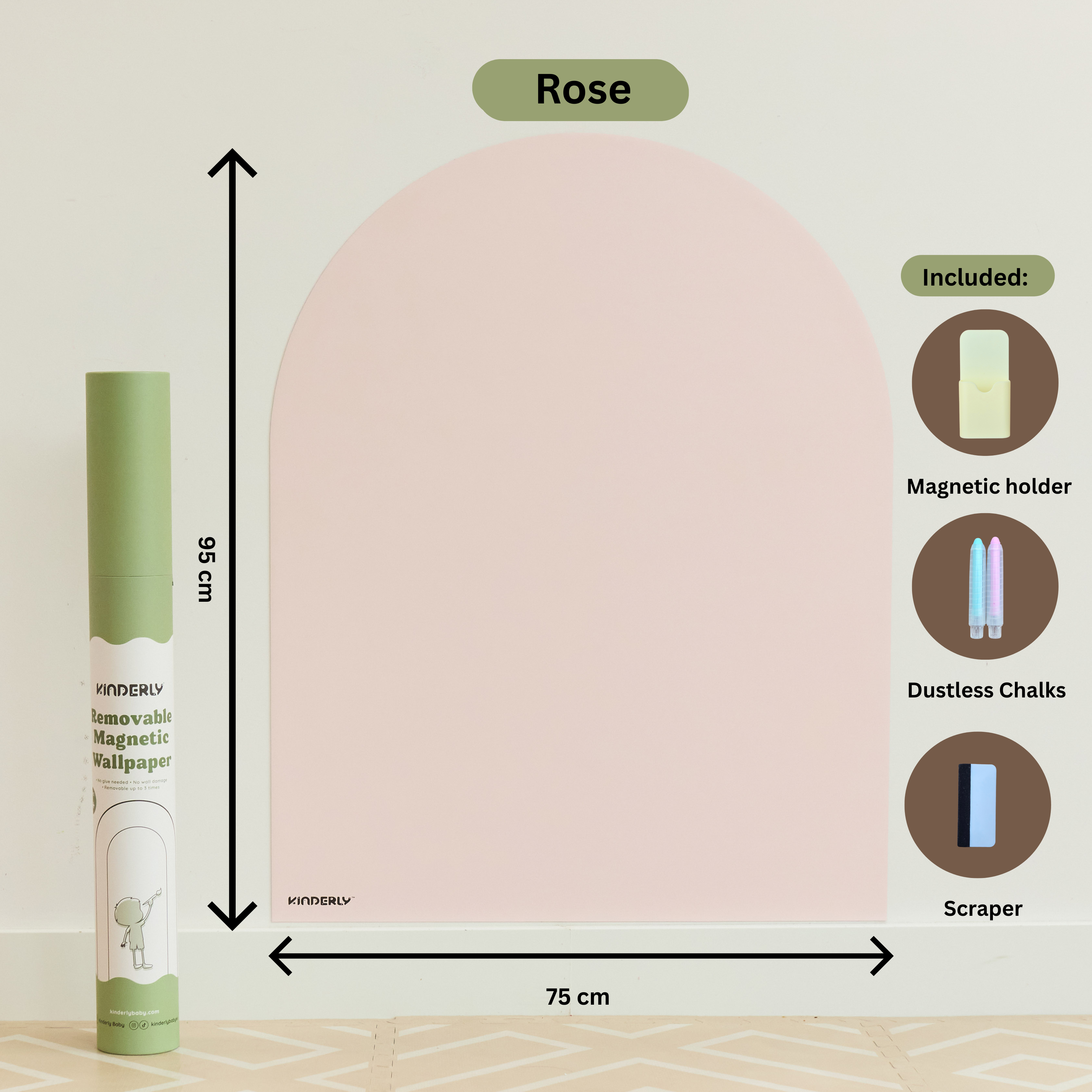 Kinderly Verwijderbaar Magnetisch Behang Rose