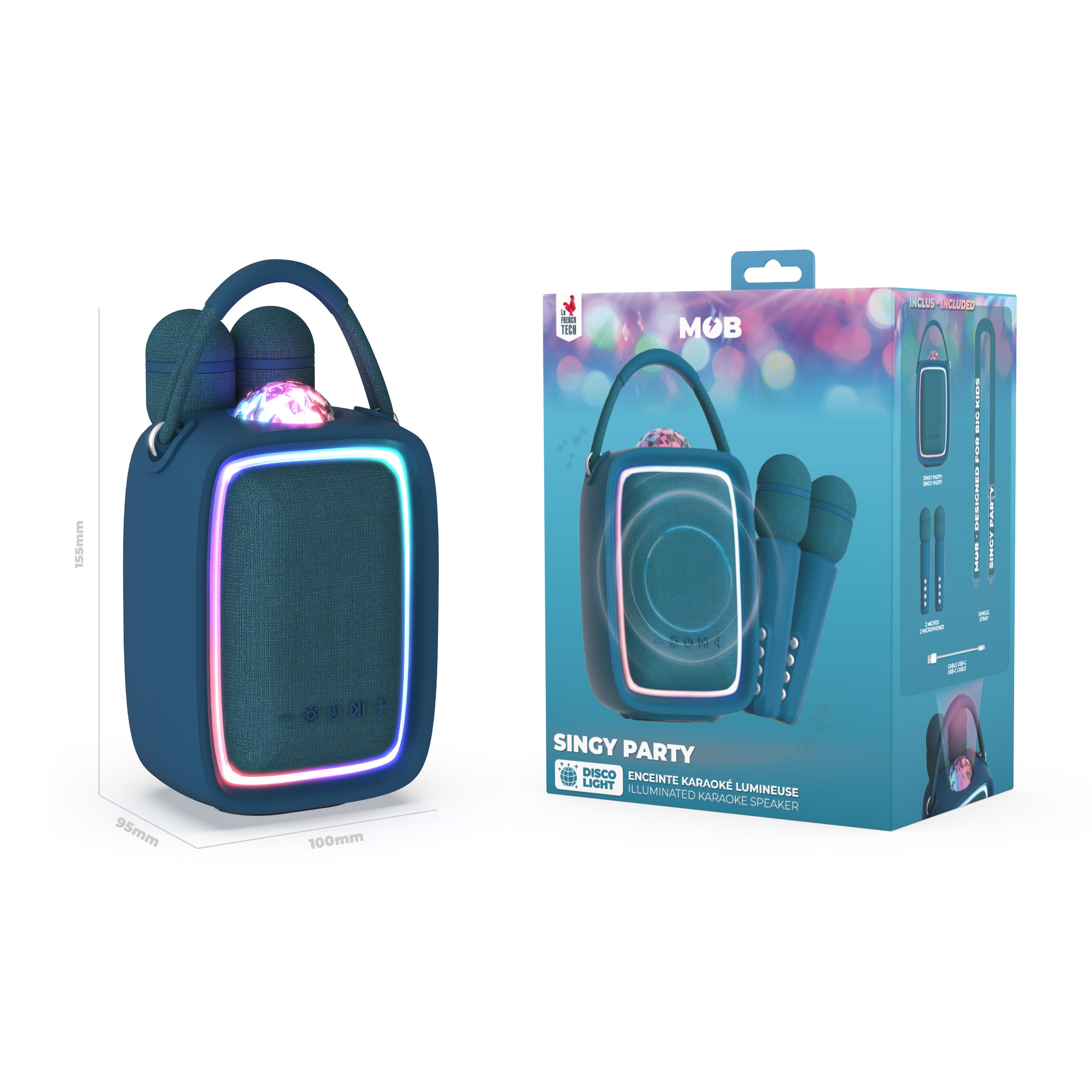 MOB - Singy Party karaokeset met microfoon - Donkerblauw