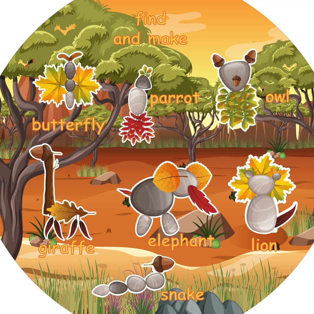 Tuff Tray - Junior Vinyl Mat Zoek & Maak Safari (60×60 cm)