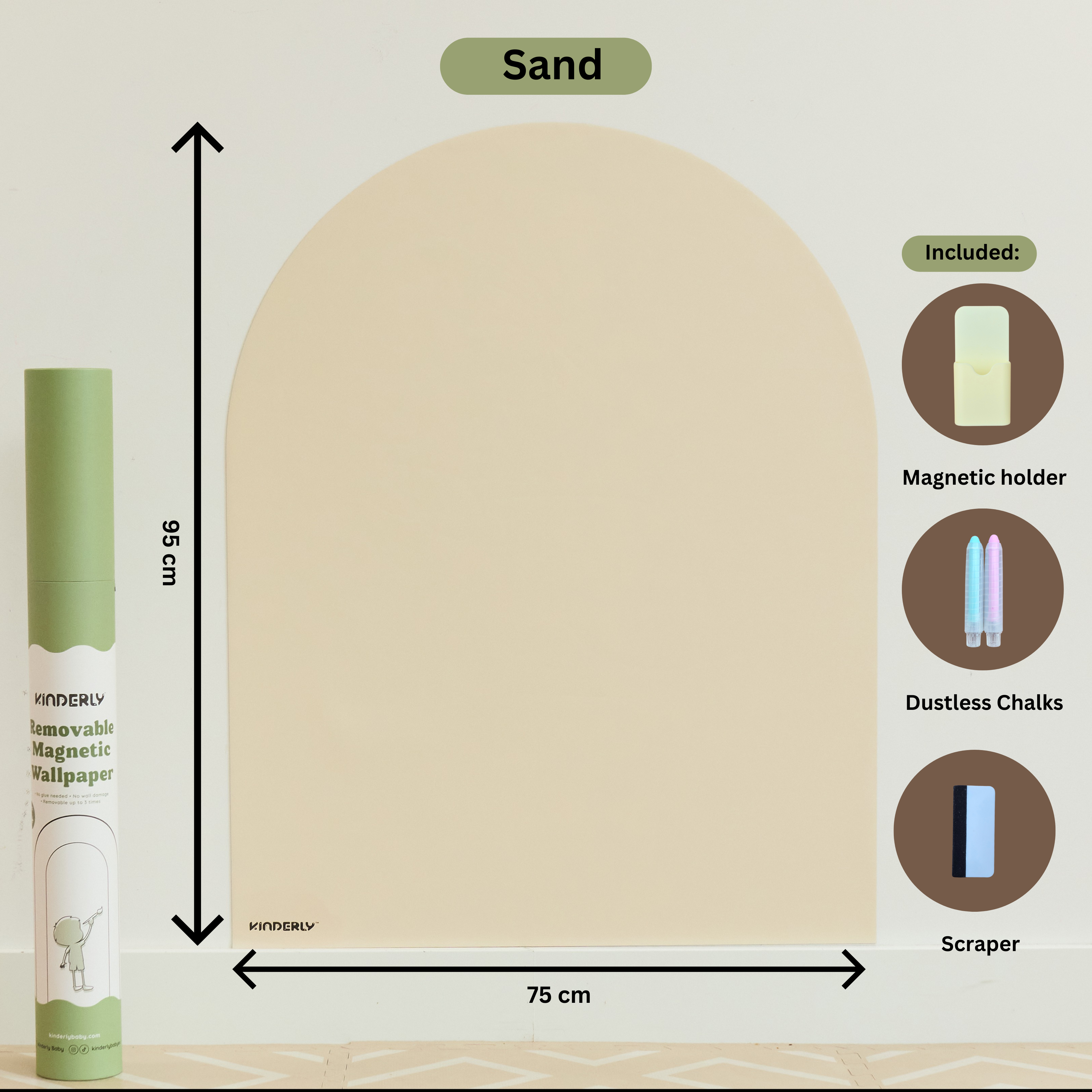 Kinderly Verwijderbaar Magnetisch Behang Sand