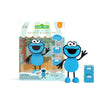 Glo Pals - sensorische lichtgevende blokjes voor in bad of sensorisch spel - Sesamstraat Cookie Monster - 2 stuks incl. speelvriendje