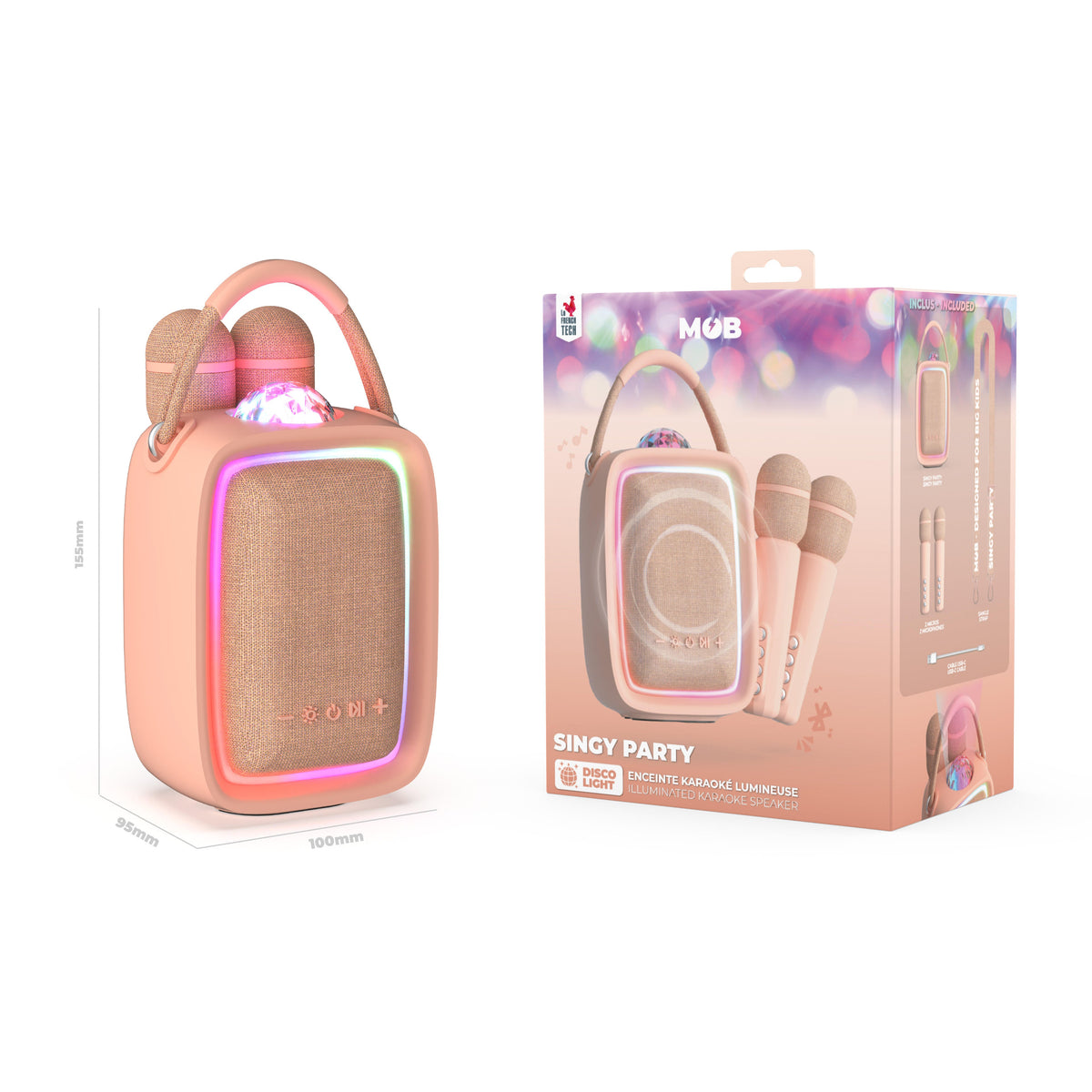 MOB - Singy Party karaokeset met microfoon - roze