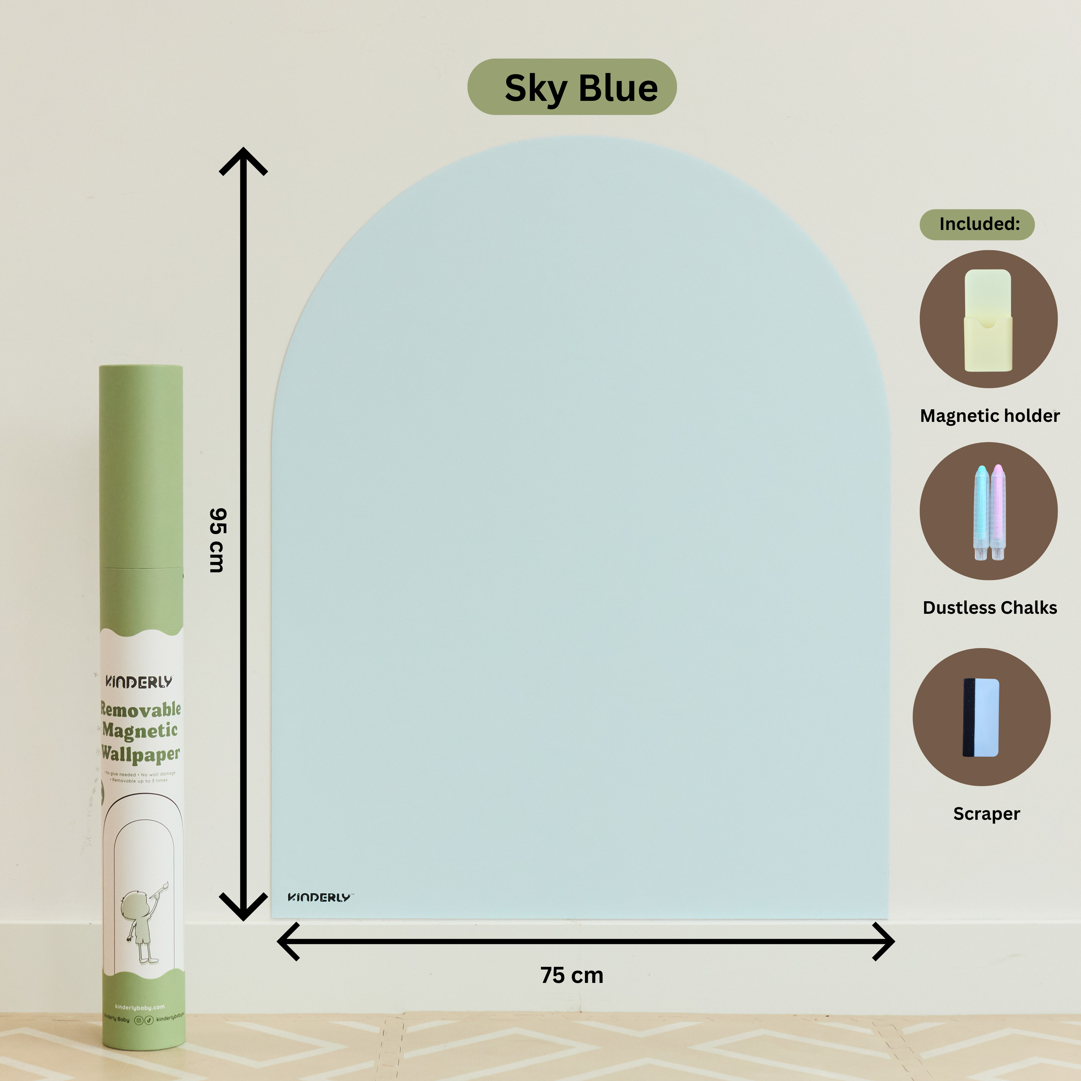 Kinderly Verwijderbaar Magnetisch Behang Sky Blue