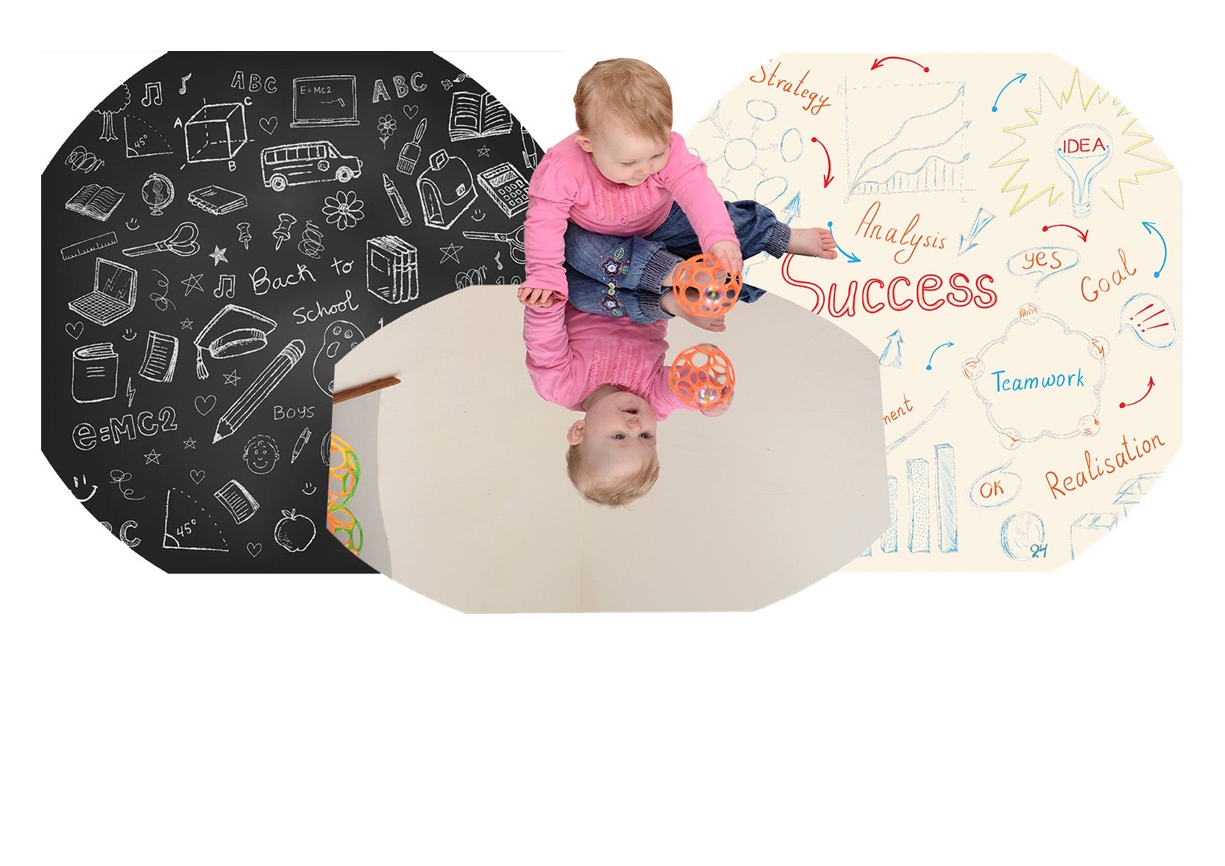 3 Tuff Tray 100cm Speelmatten - Spiegel, krijtbord & whiteboard