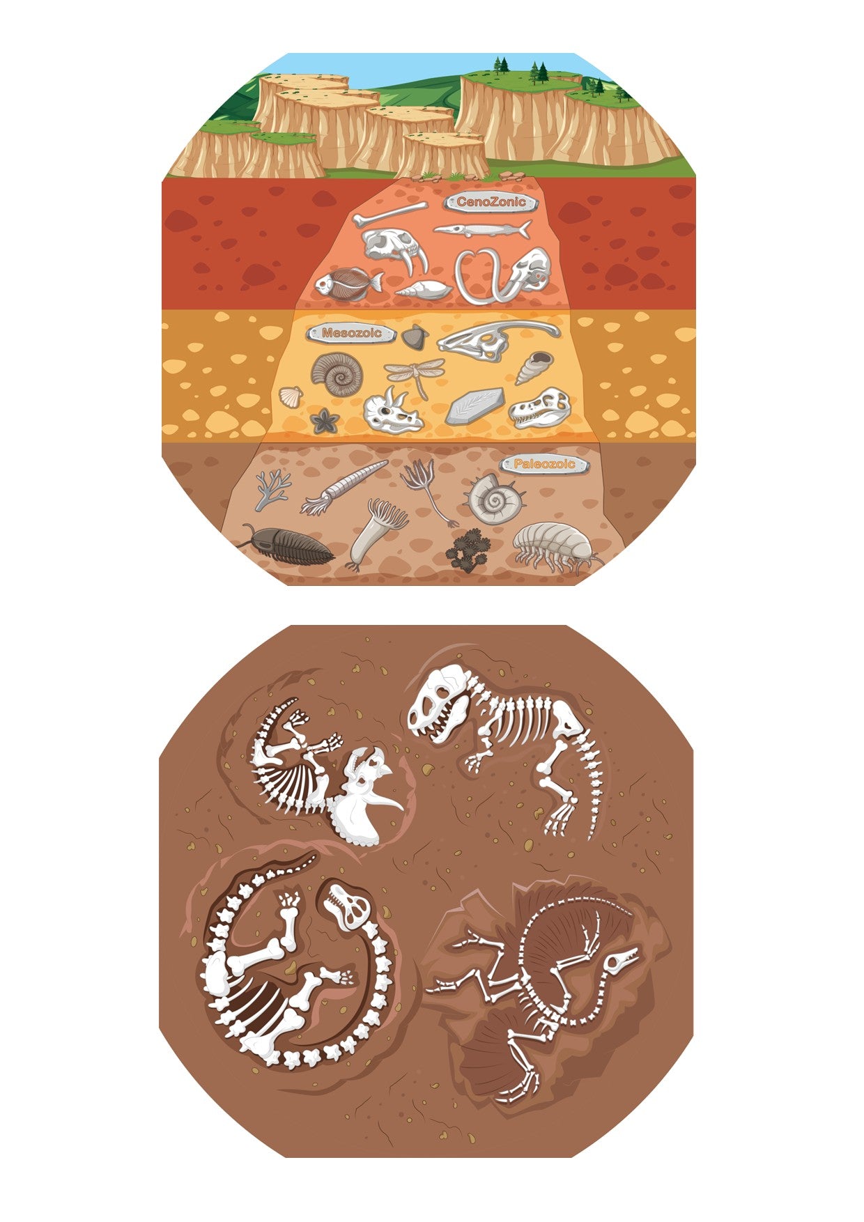 Tuff Tray - SET 2 100cm Speelmat Dinosaurussen Vinyl
