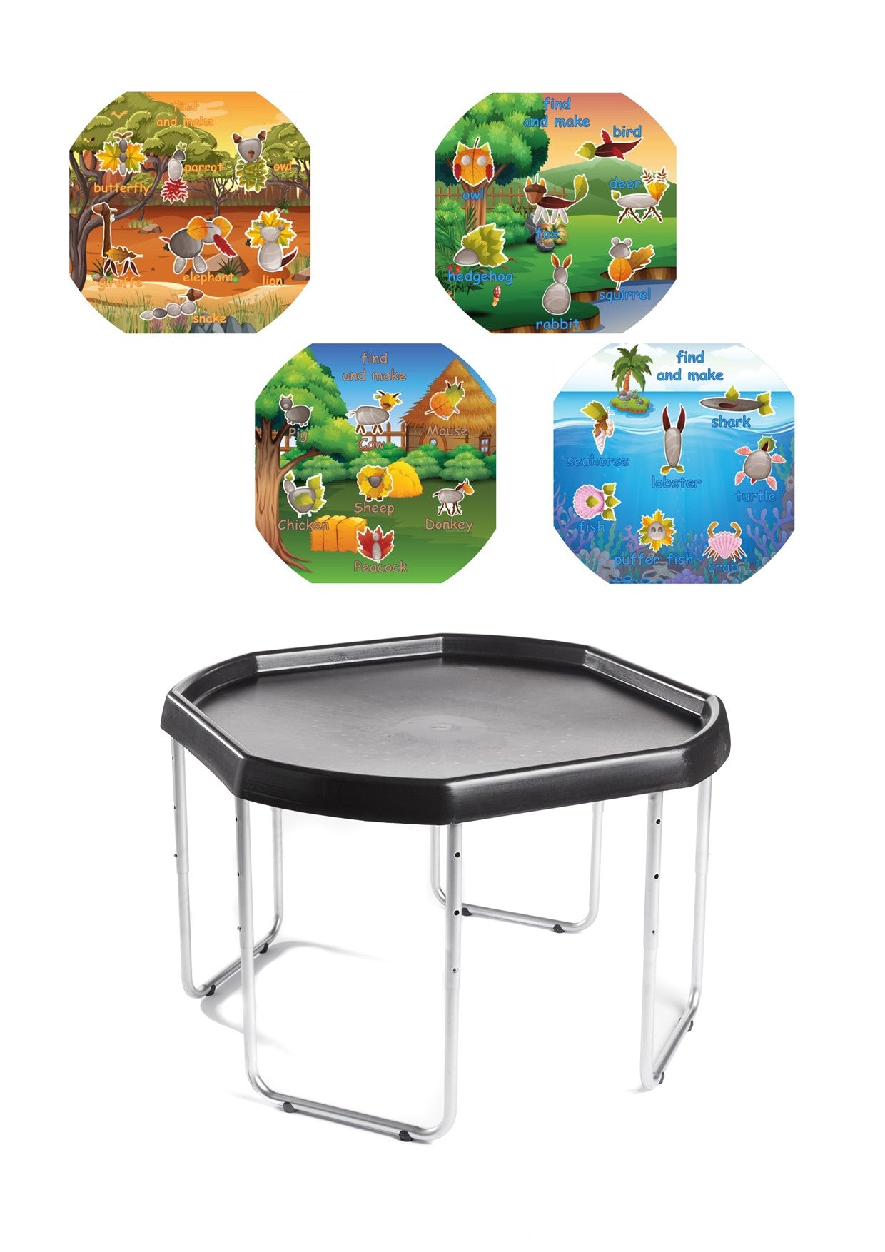 Tuff Tray - 100cm Speelbak met Onderstel & Zoek & Maak Pakket (97×97 cm)
