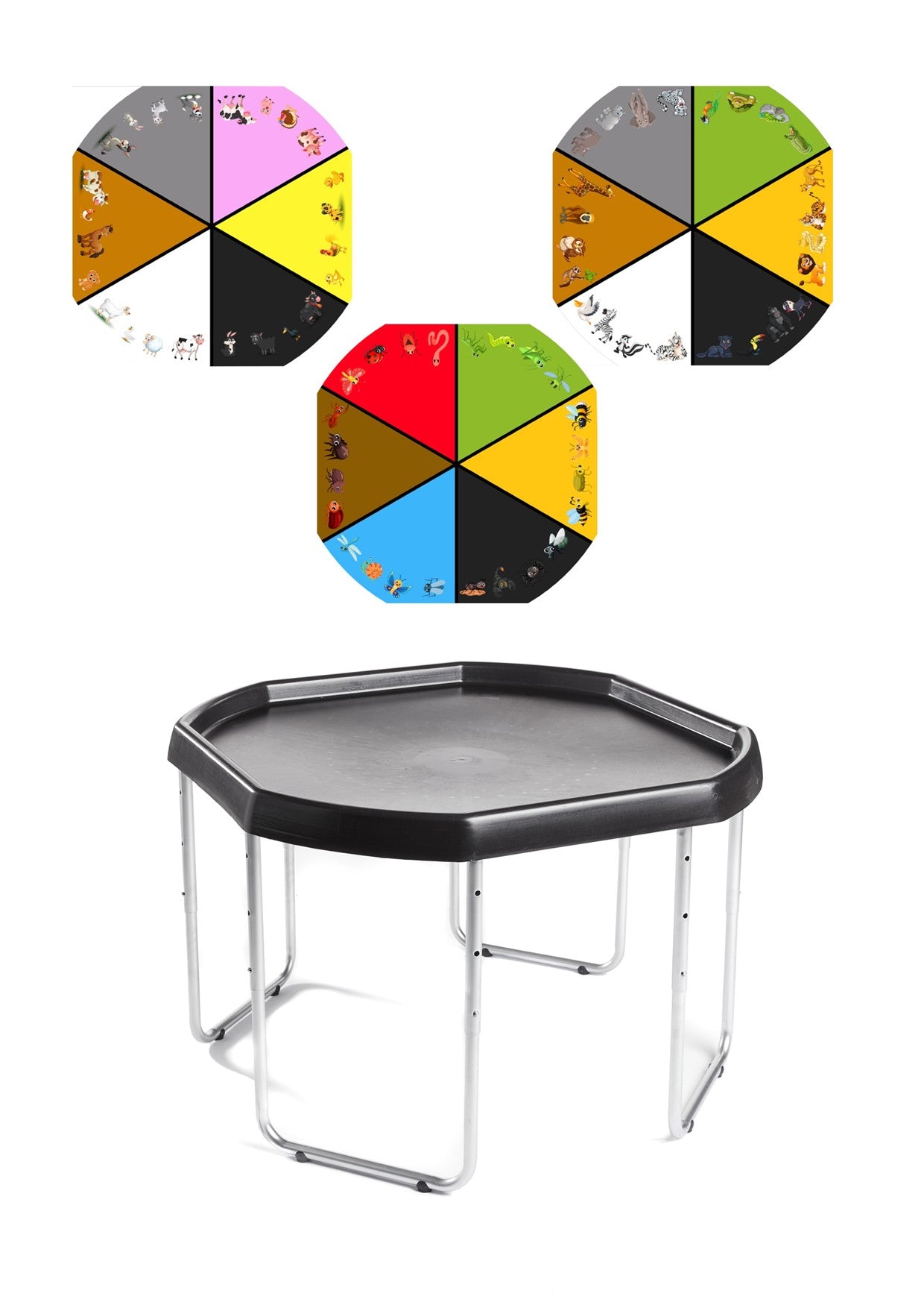 Tuff Tray - SET 70cm Tuff Tray met Onderstel & Dieren Pakket (70×70 cm)