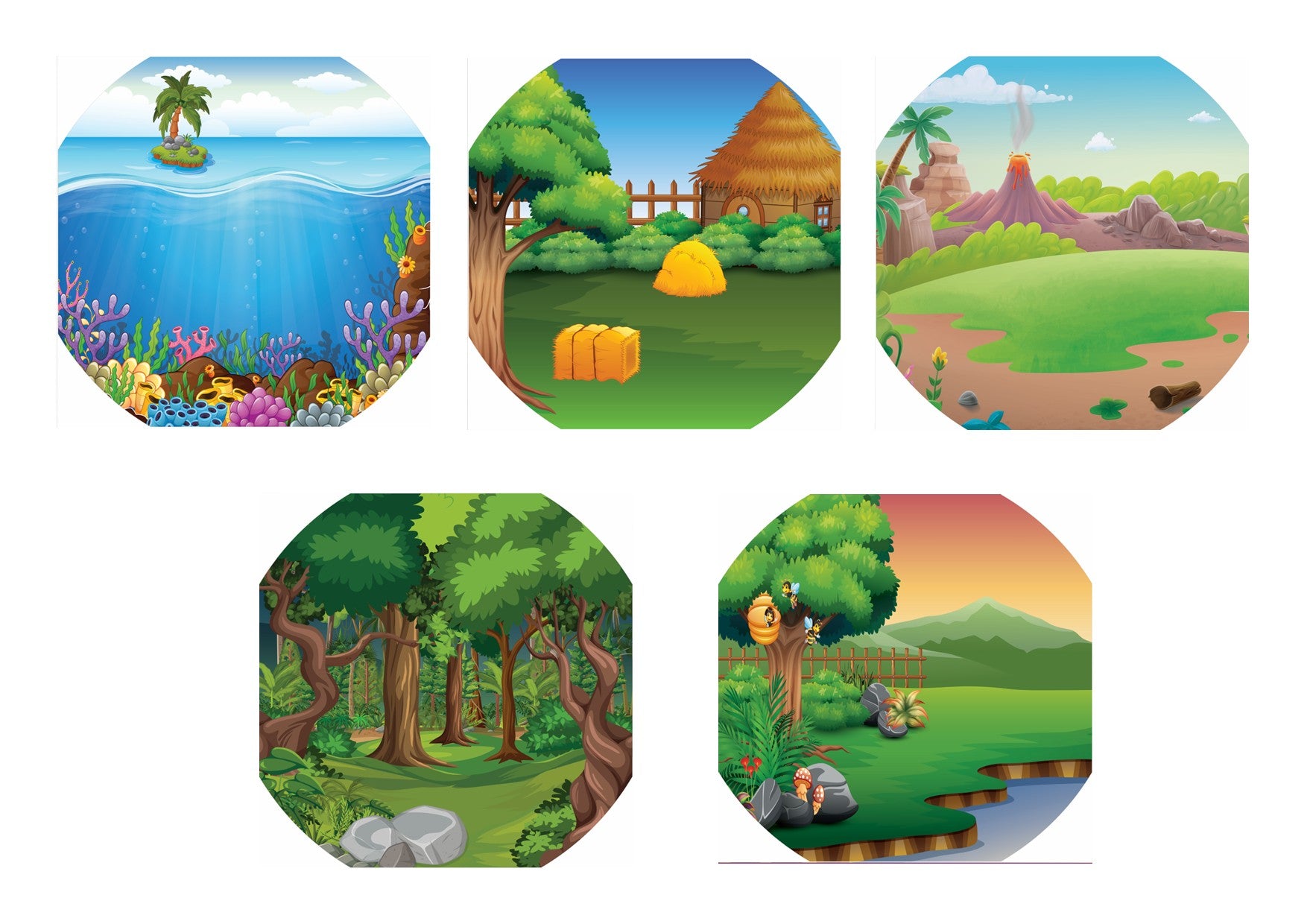 Tuff Tray - 70cm Speelmatten Vinyl Achtergrond Set 5 stuks