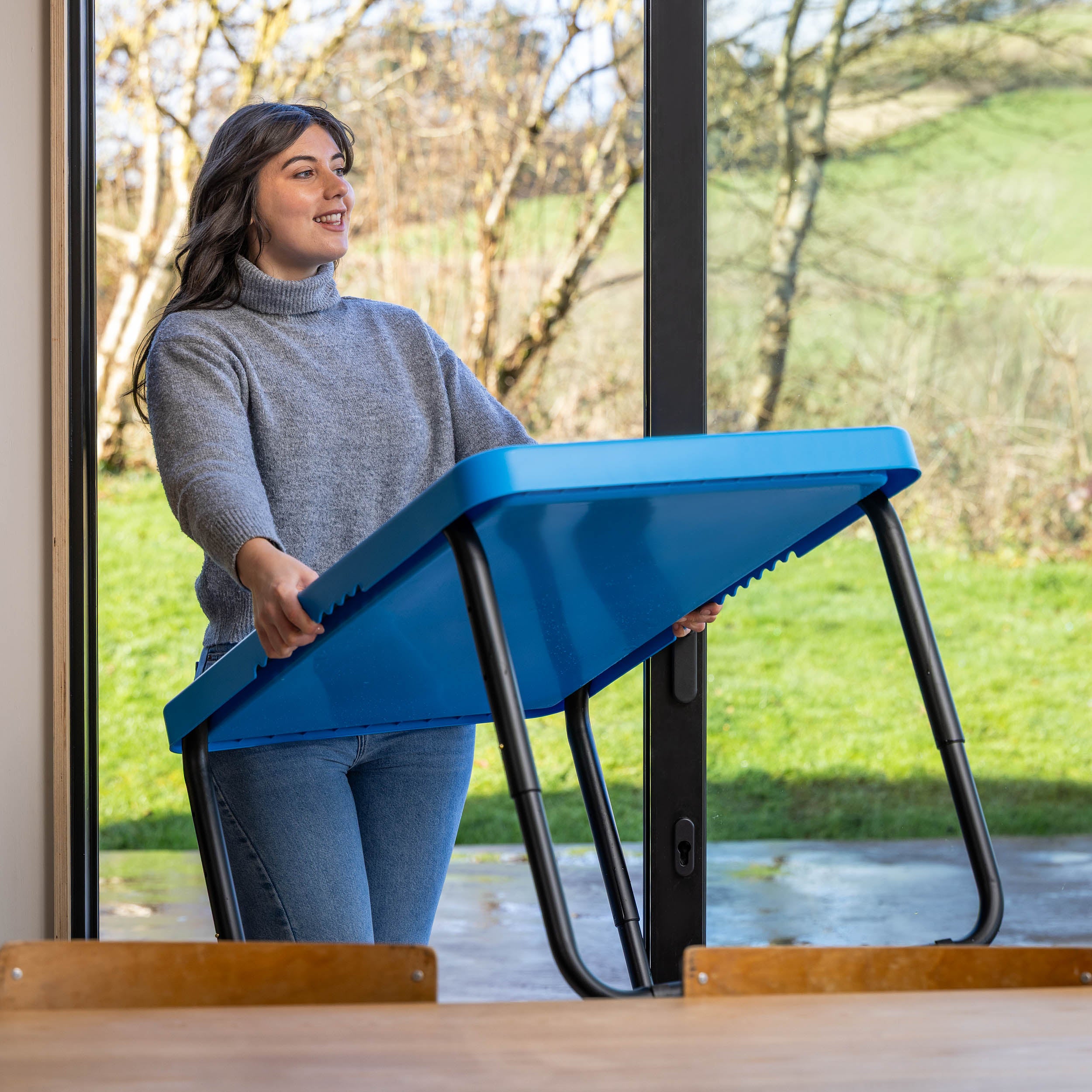 Toyrific - Playhouse PlayTray (95cm) Set - Speeltafel blauw + Verstelbaar onderstel