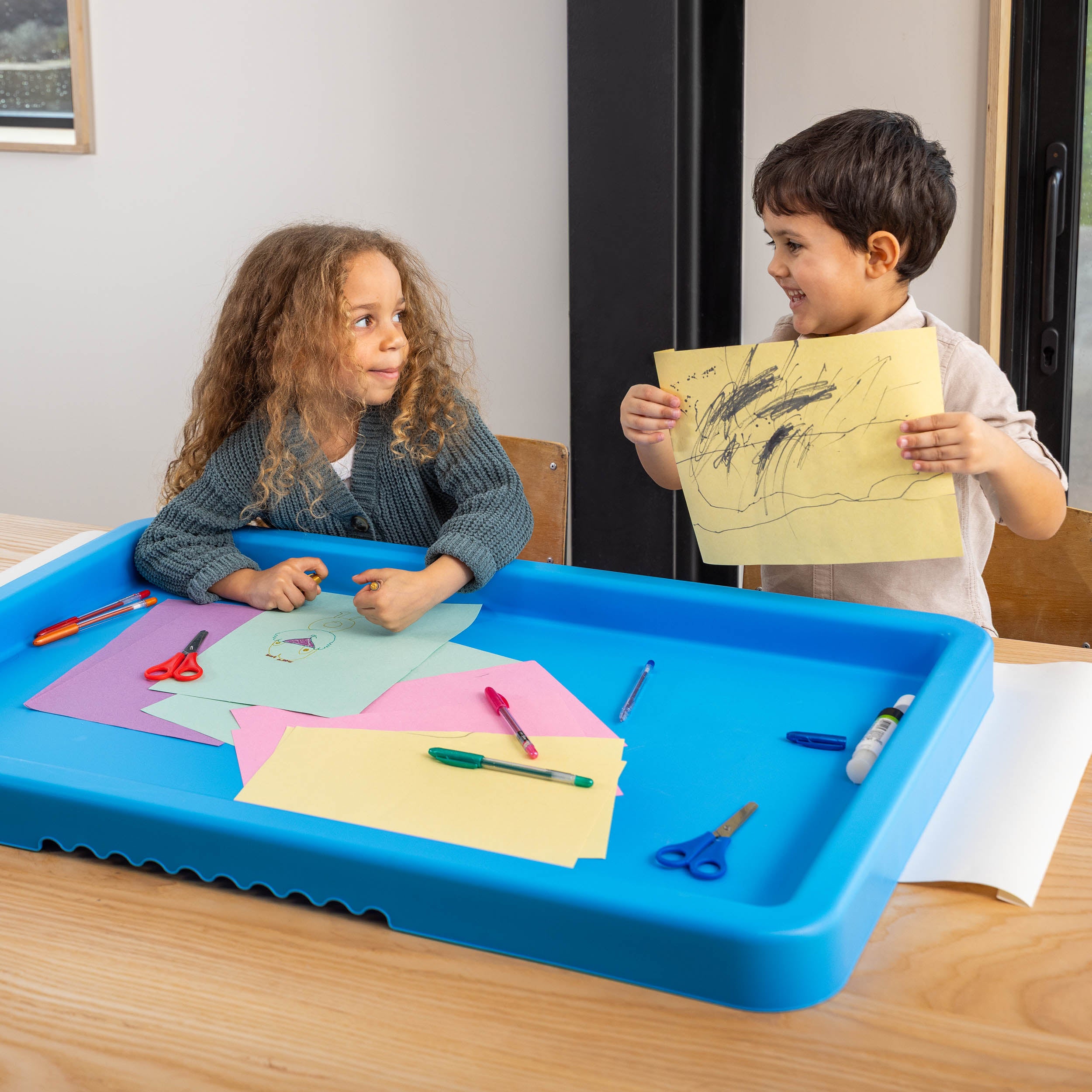Toyrific - Playhouse PlayTray (95cm) Set - Speeltafel blauw + Verstelbaar onderstel