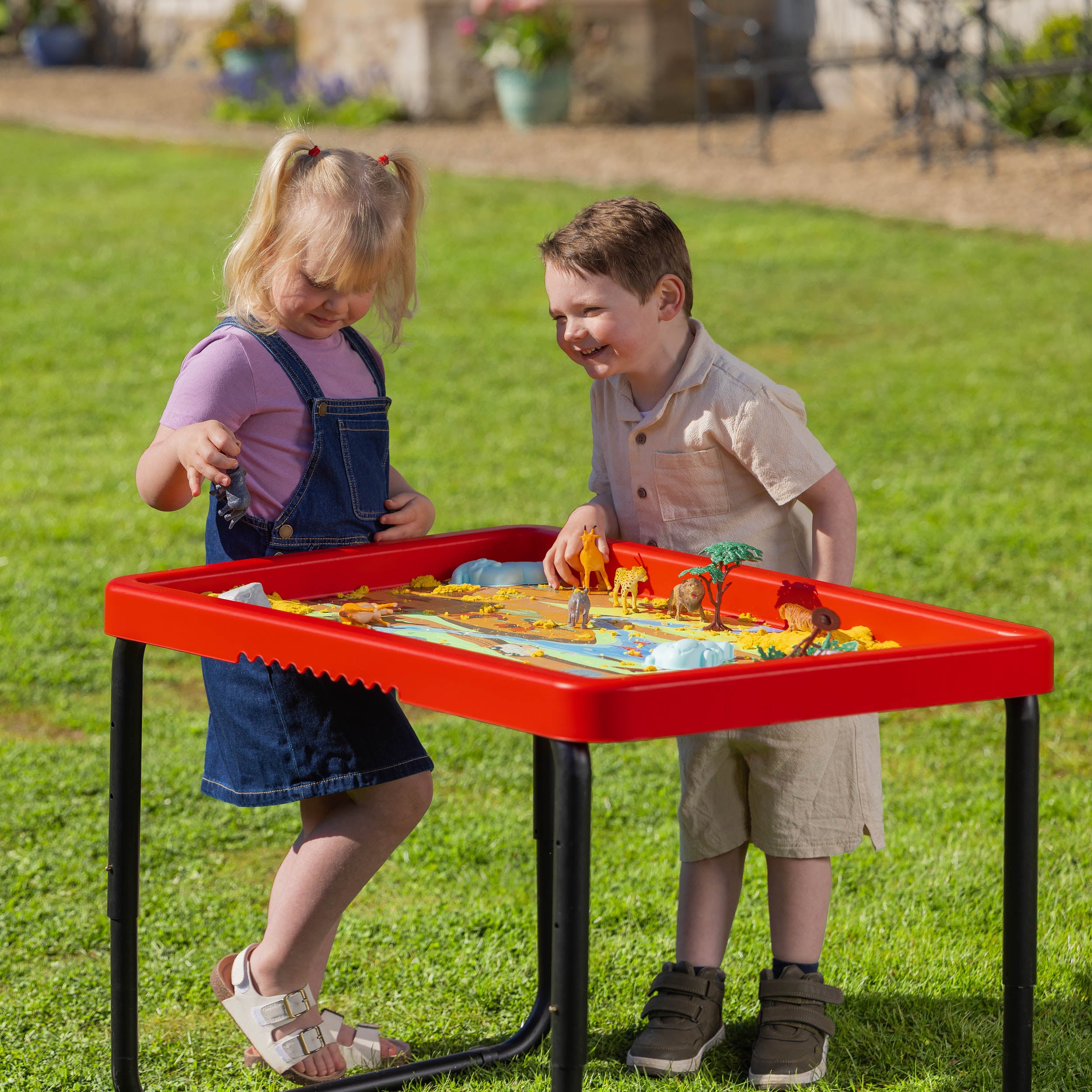 Toyrific - Playhouse PlayTray (95cm) Set - Speeltafel rood + Verstelbaar onderstel