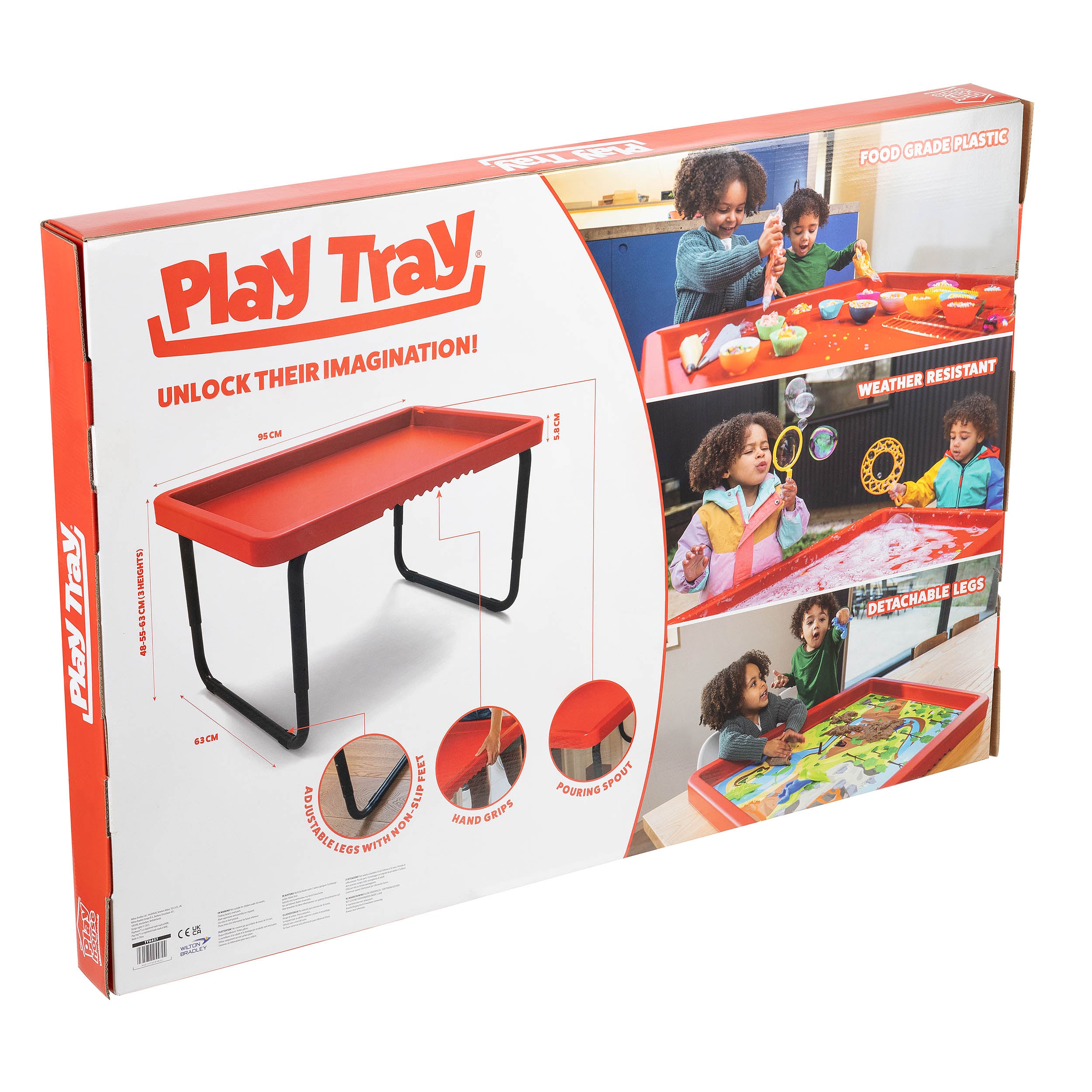 Toyrific - Playhouse PlayTray (95cm) Set - Speeltafel rood + Verstelbaar onderstel