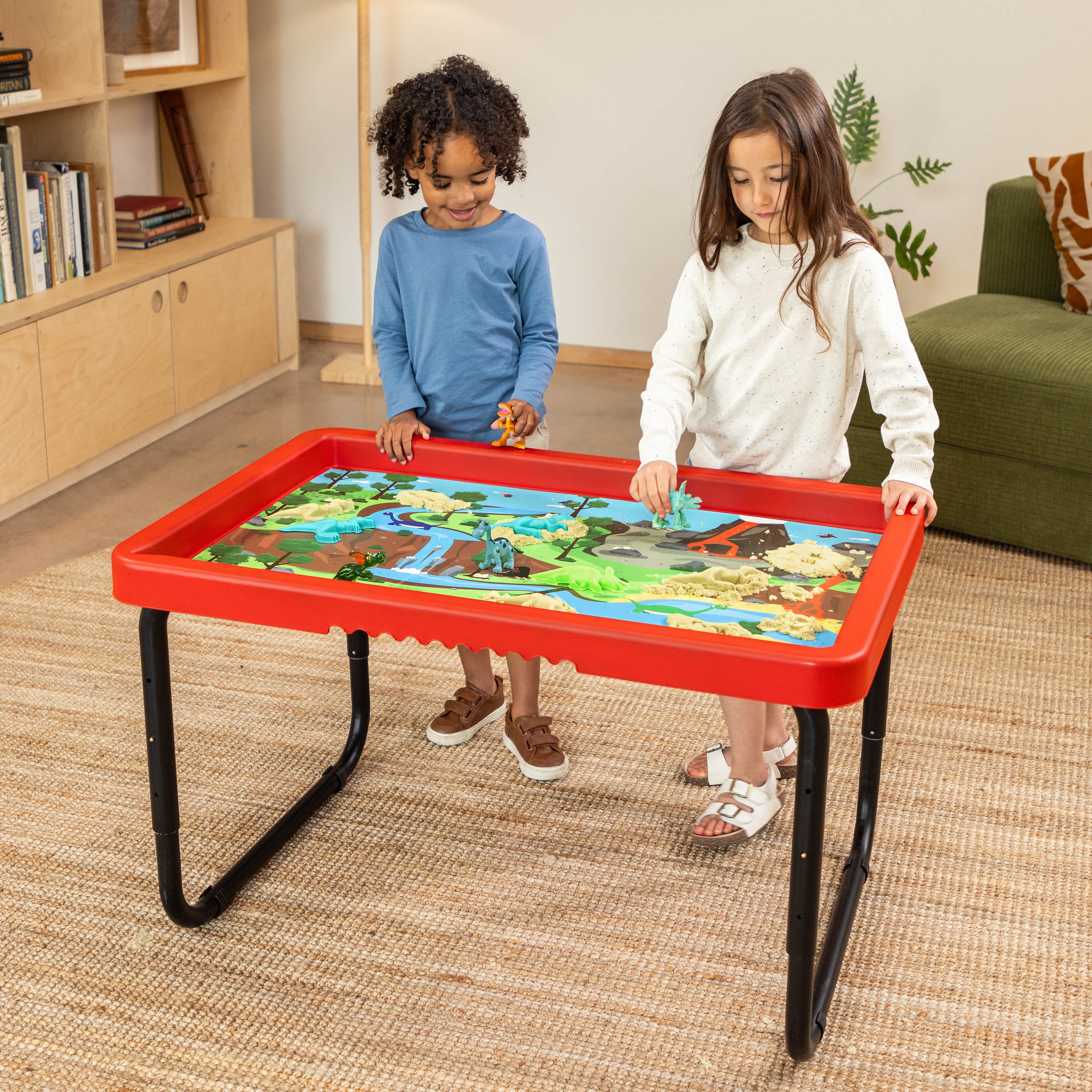 Toyrific - SET PlayTray (95cm) rood + onderstel + speelmat Sea & Dino