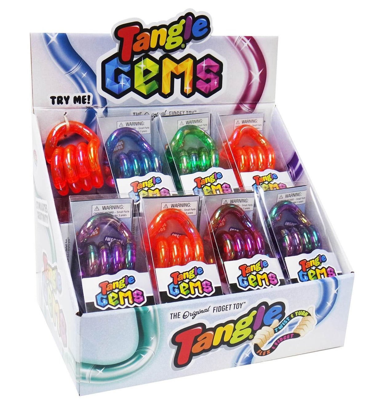 Tangle - Gems Junior - speelbaar fidget speeltje met glinsterende afwerking