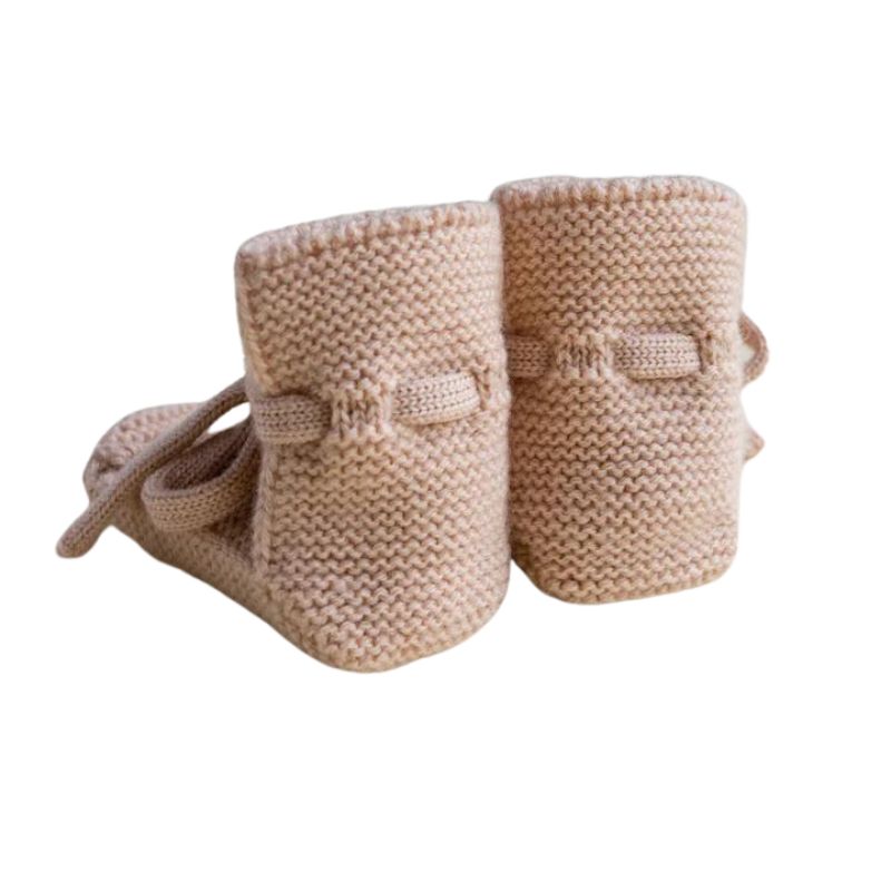 Hvid - Slofjes - 100% merinowol - Apricot