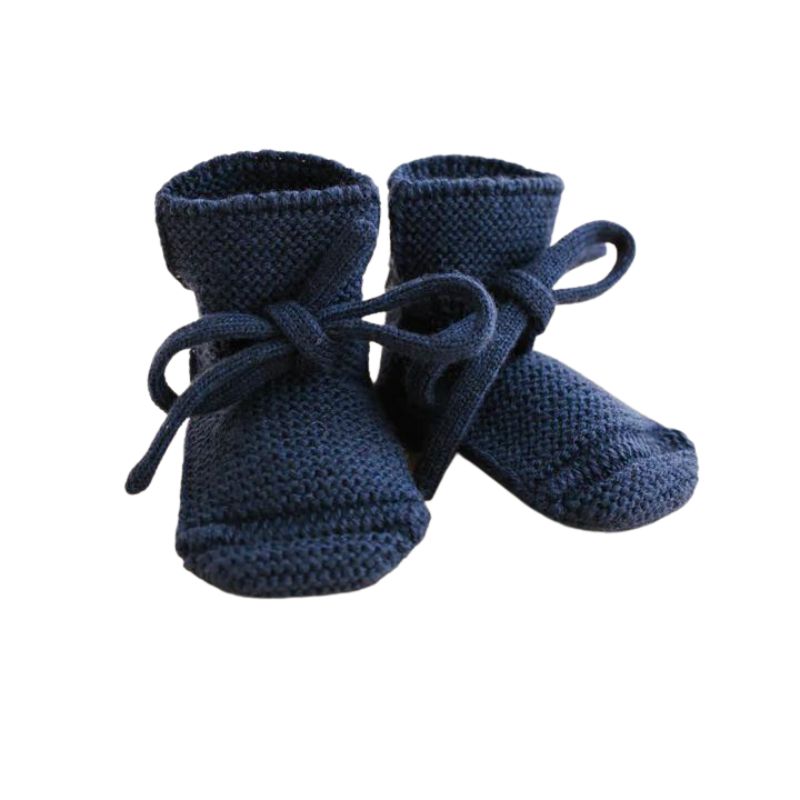 Hvid - Slofjes - 100% merinowol - Blue