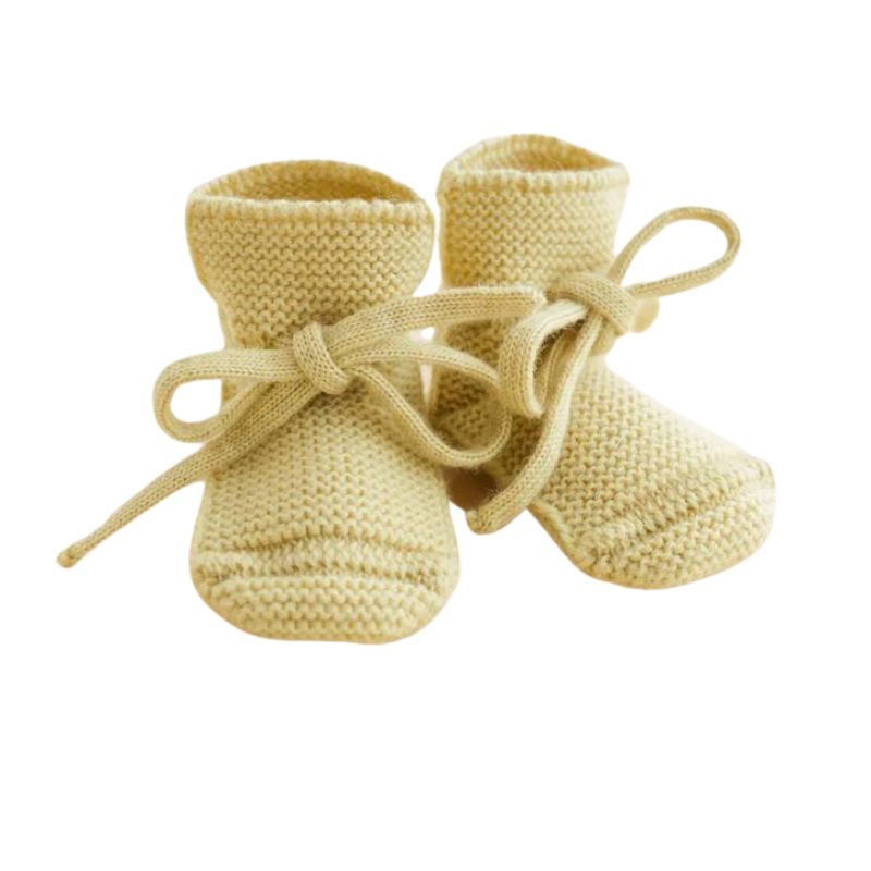 Hvid - Slofjes - 100% merinowol - Light Yellow