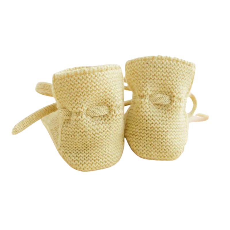 Hvid - Slofjes - 100% merinowol - Light Yellow