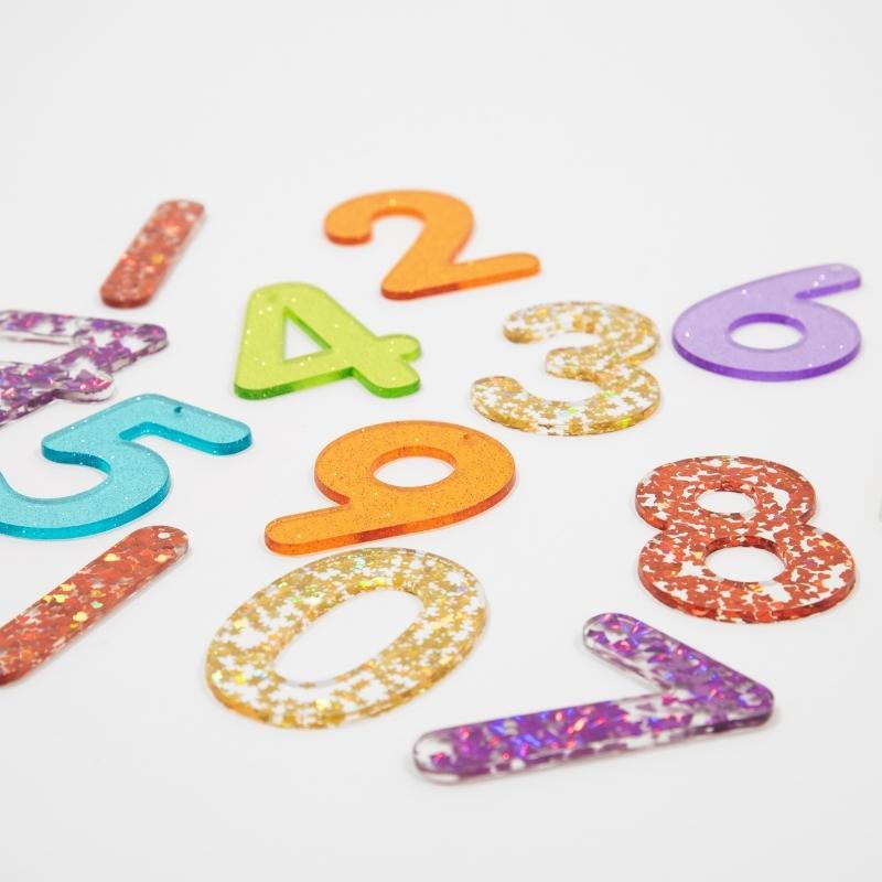 14 Regenboog glitter cijfers van TickIt bij Kinder Wonderland
